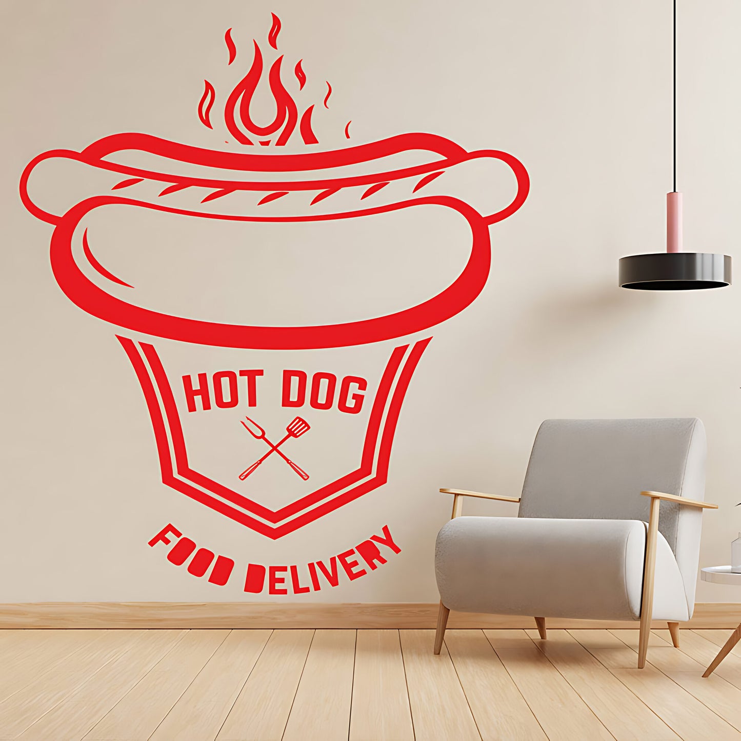 Classic Burger Bar Wall Sticker – Restaurant & Takeaway Vinyl Decal