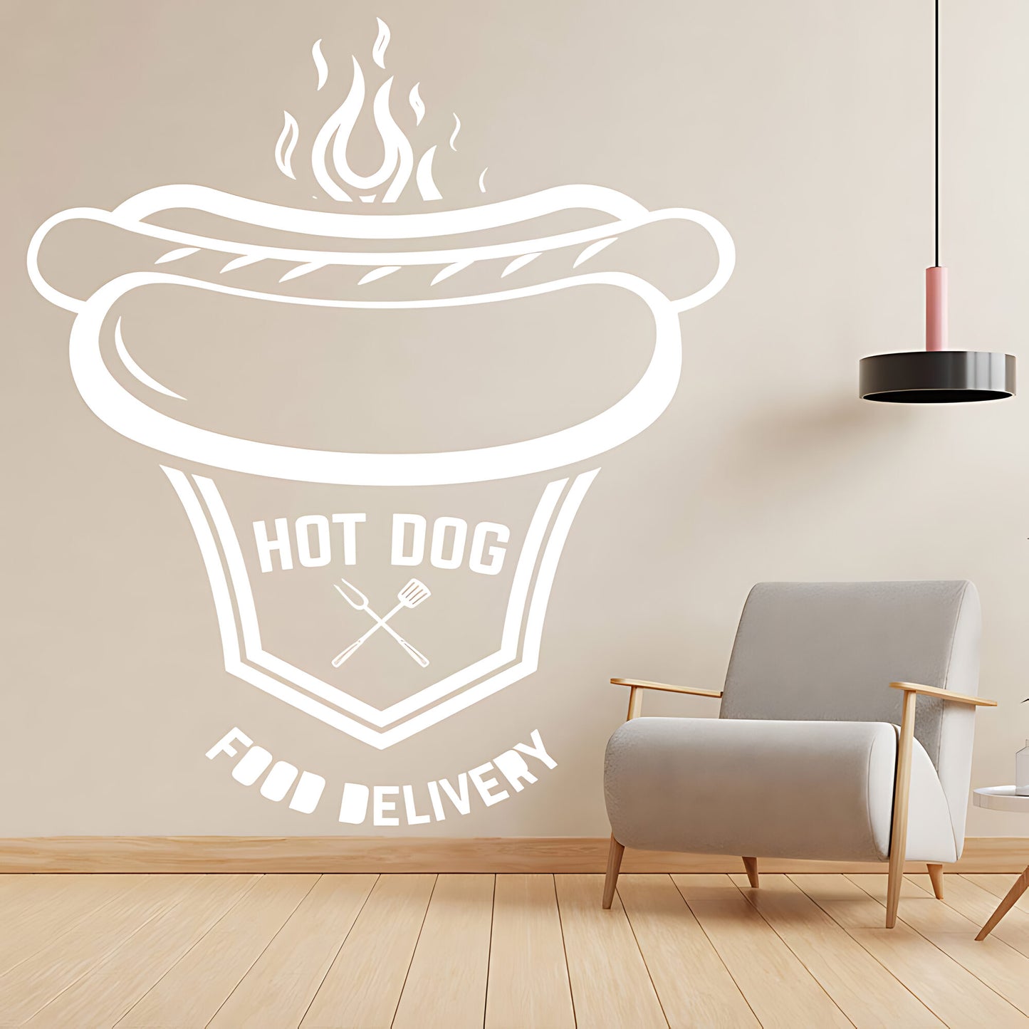 Classic Burger Bar Wall Sticker – Restaurant & Takeaway Vinyl Decal