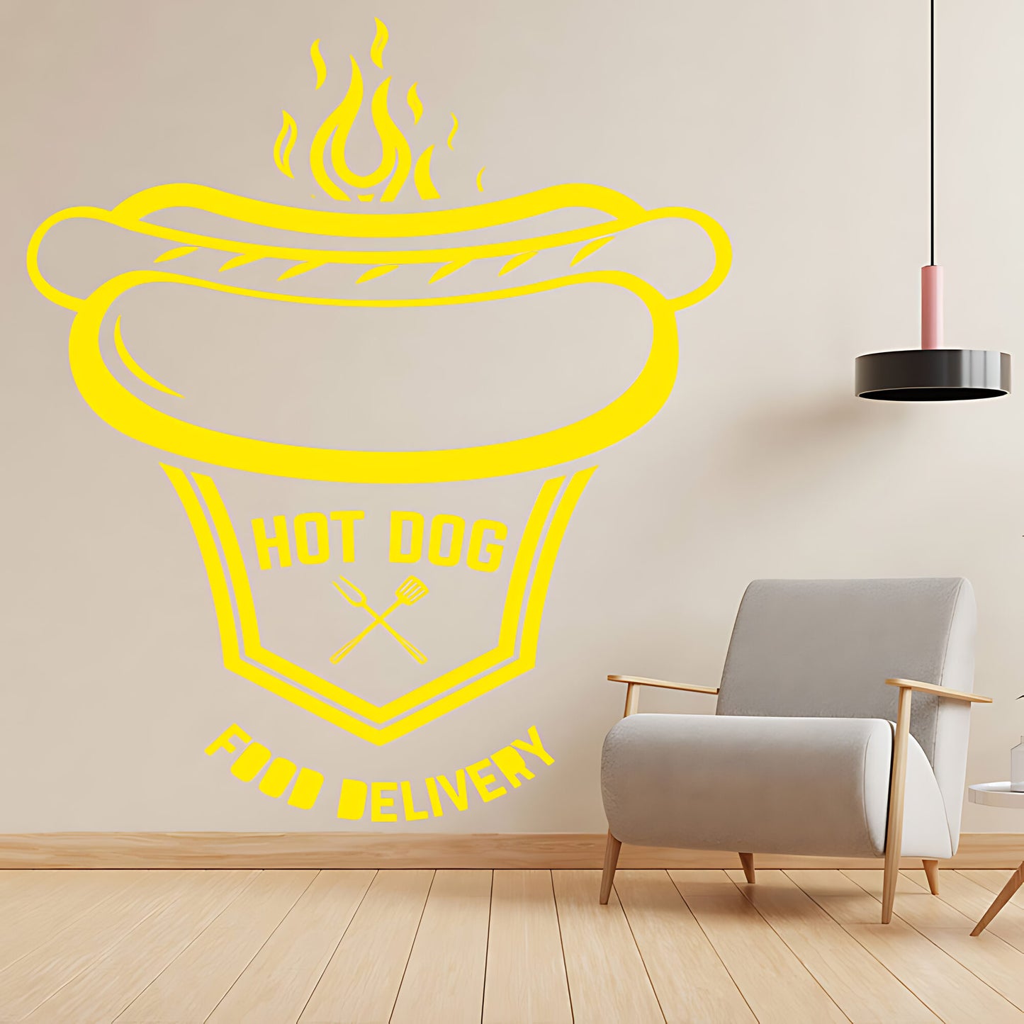 Classic Burger Bar Wall Sticker – Restaurant & Takeaway Vinyl Decal