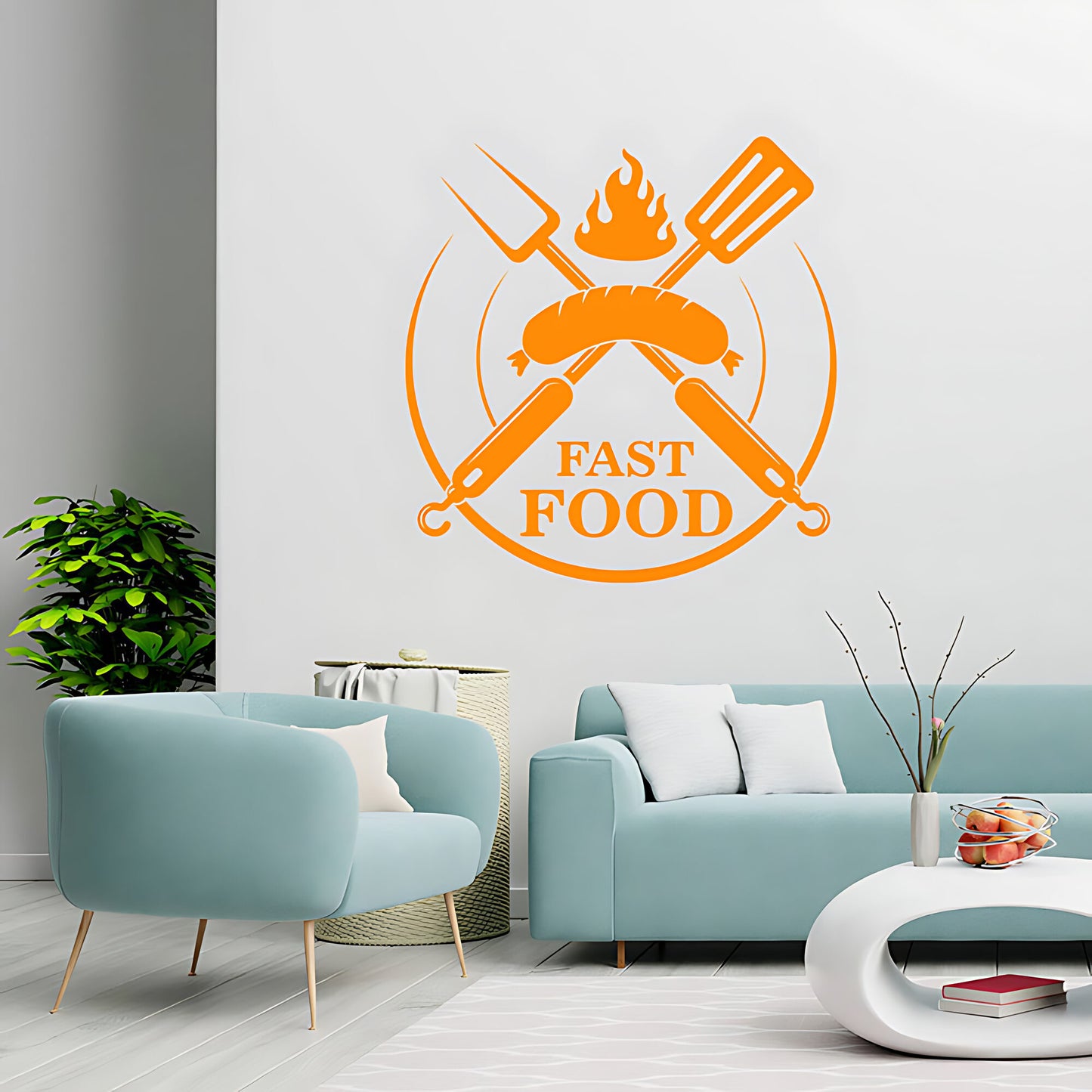 Fast Food Wall Sticker - Burger & Cafe Takeaway Decor