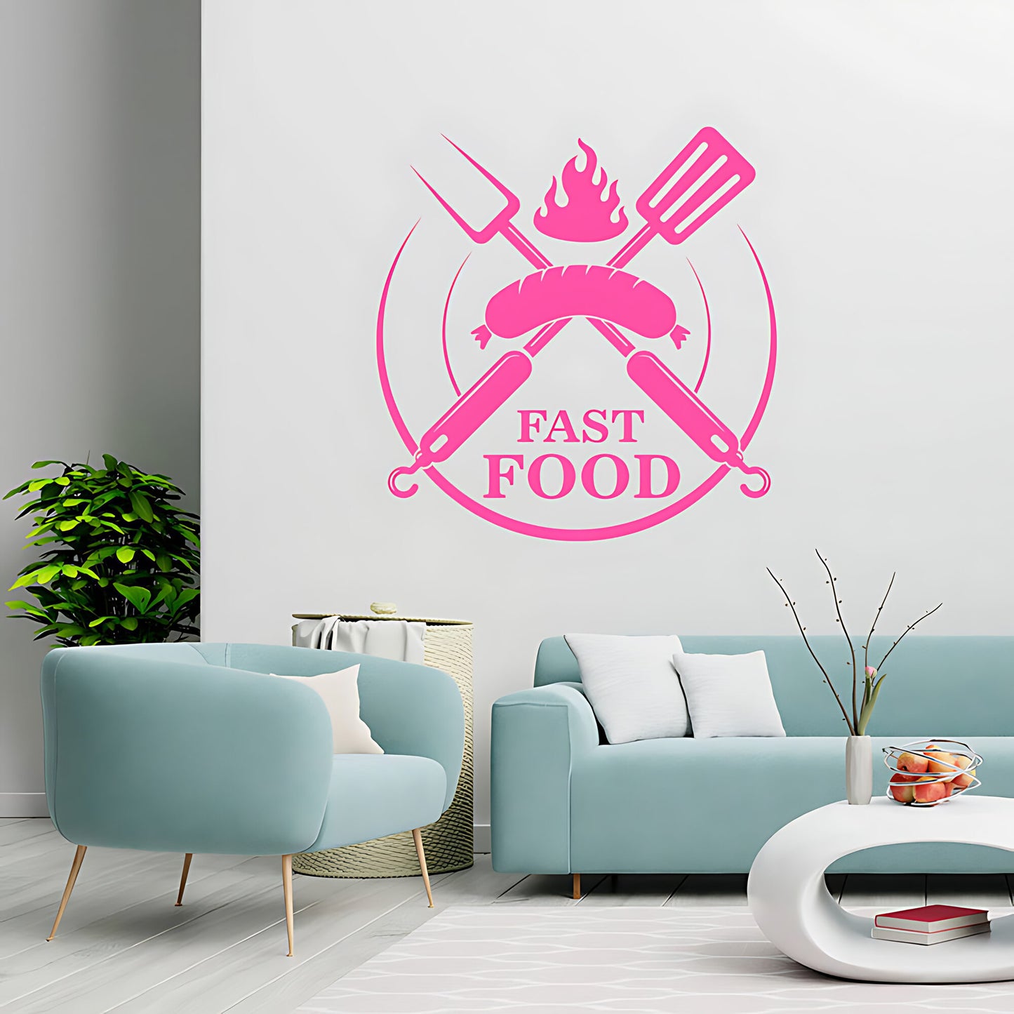 Fast Food Wall Sticker - Burger & Cafe Takeaway Decor