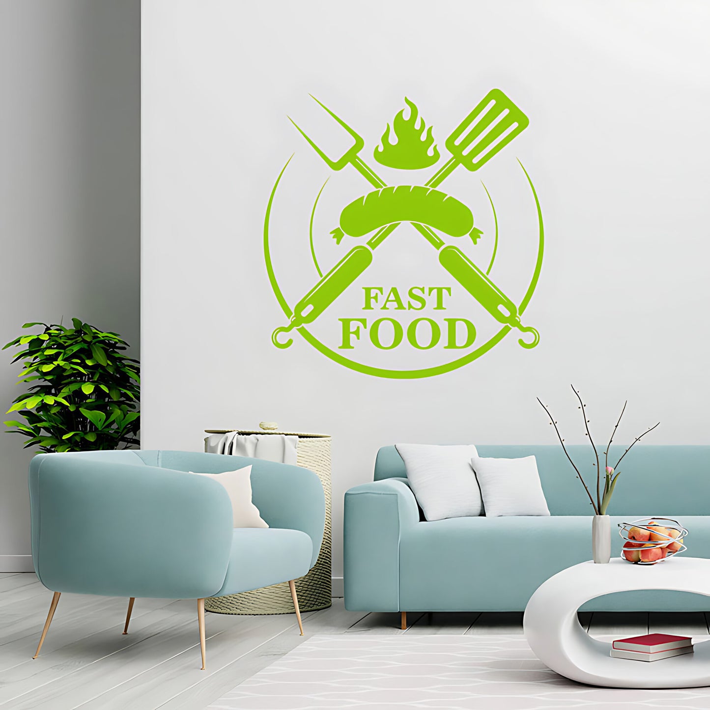 Fast Food Wall Sticker - Burger & Cafe Takeaway Decor