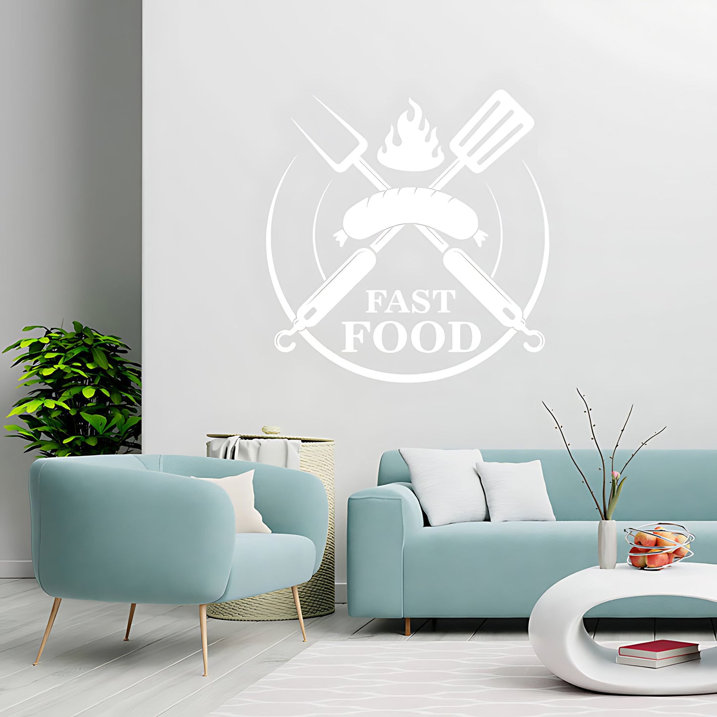 Fast Food Wall Sticker - Burger & Cafe Takeaway Decor