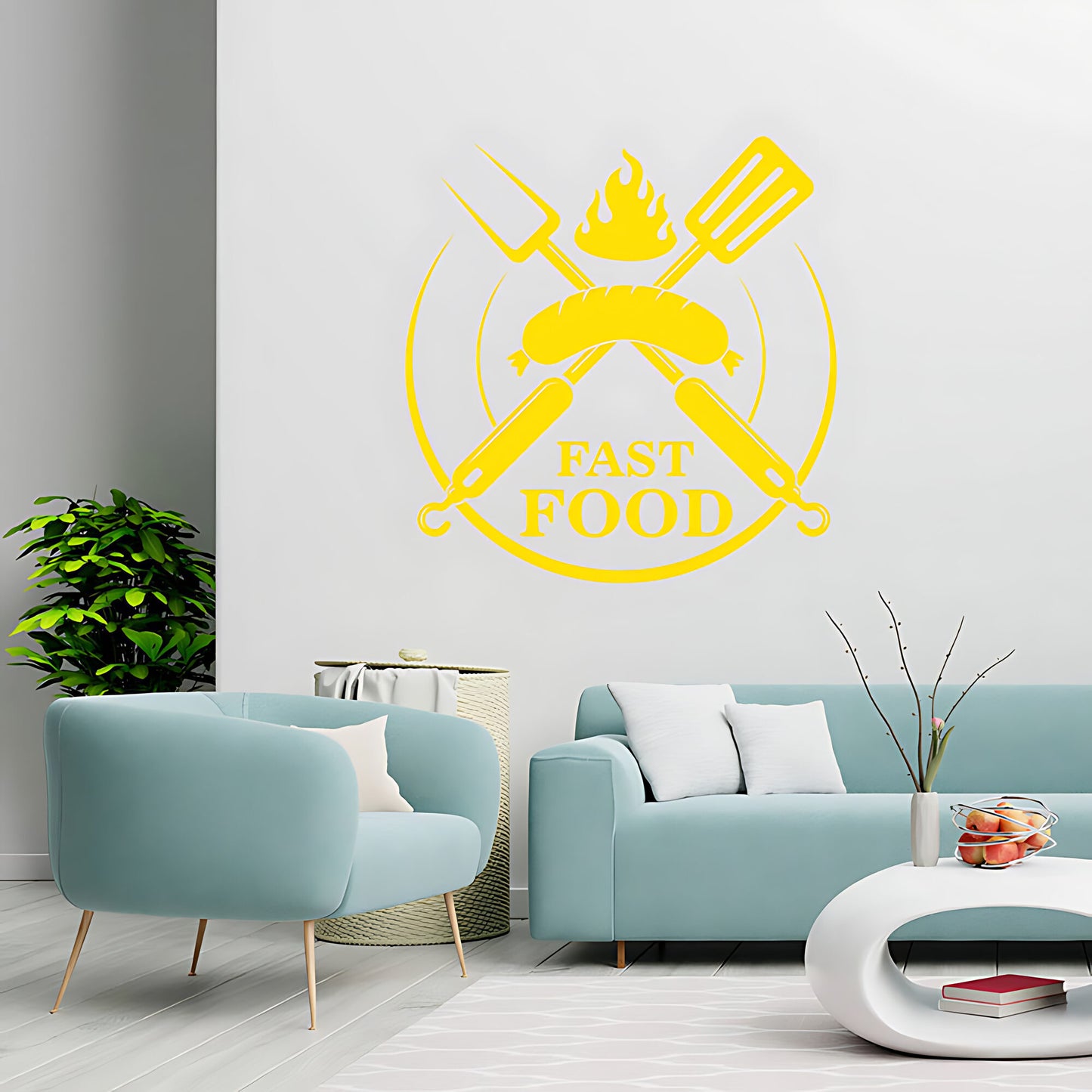 Fast Food Wall Sticker - Burger & Cafe Takeaway Decor