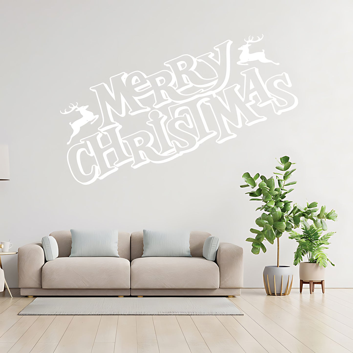 Merry Christmas Wall Quote Sticker for Shop Window - Festive Art