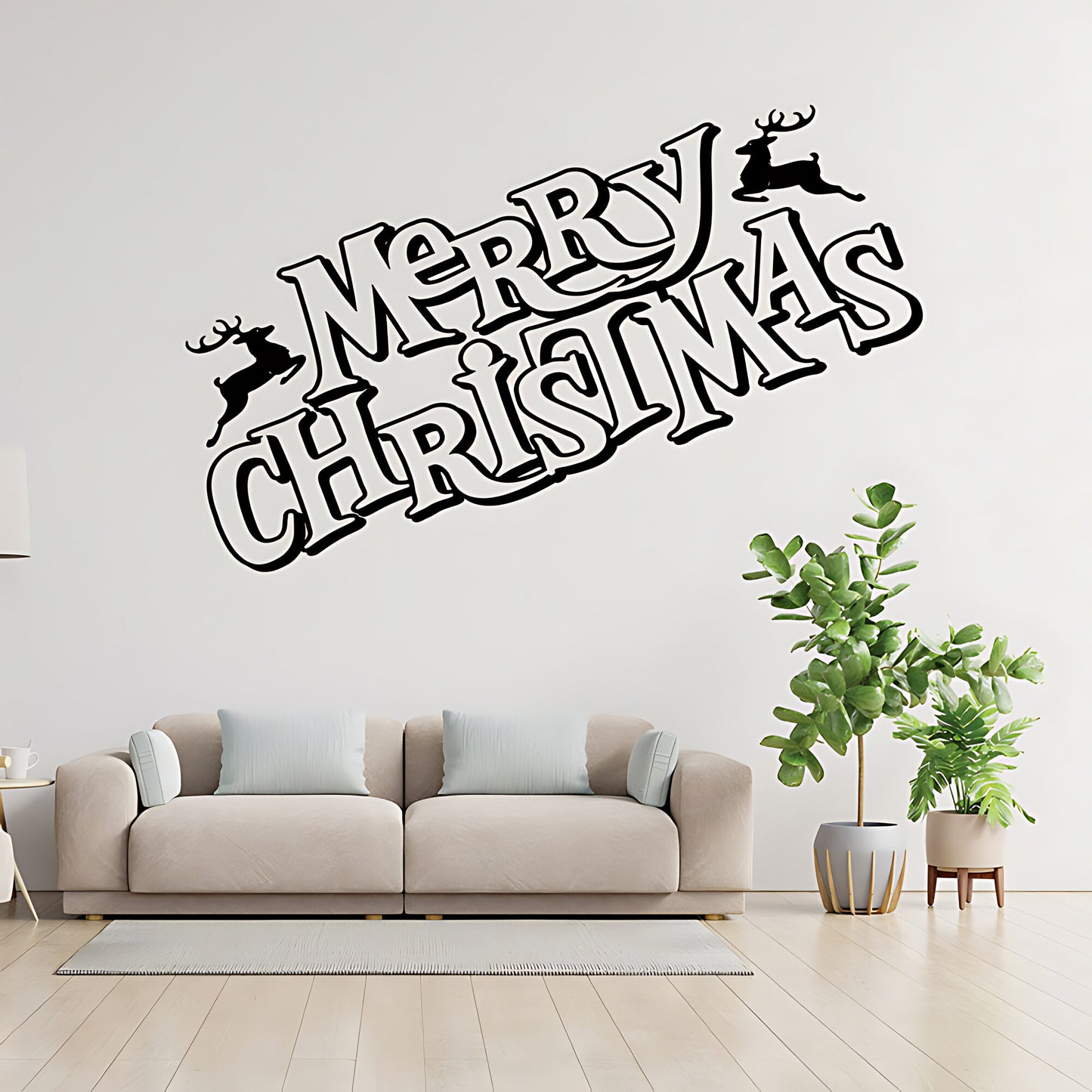 Merry Christmas Wall Quote Sticker for Shop Window - Festive Art