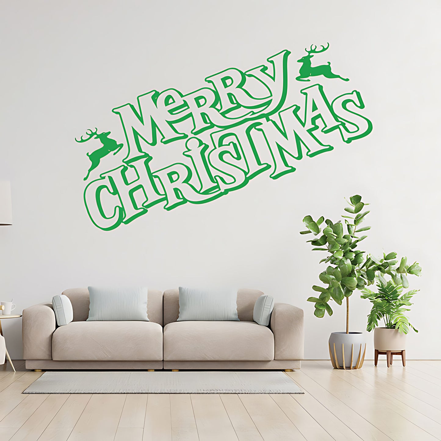 Merry Christmas Wall Quote Sticker for Shop Window - Festive Art