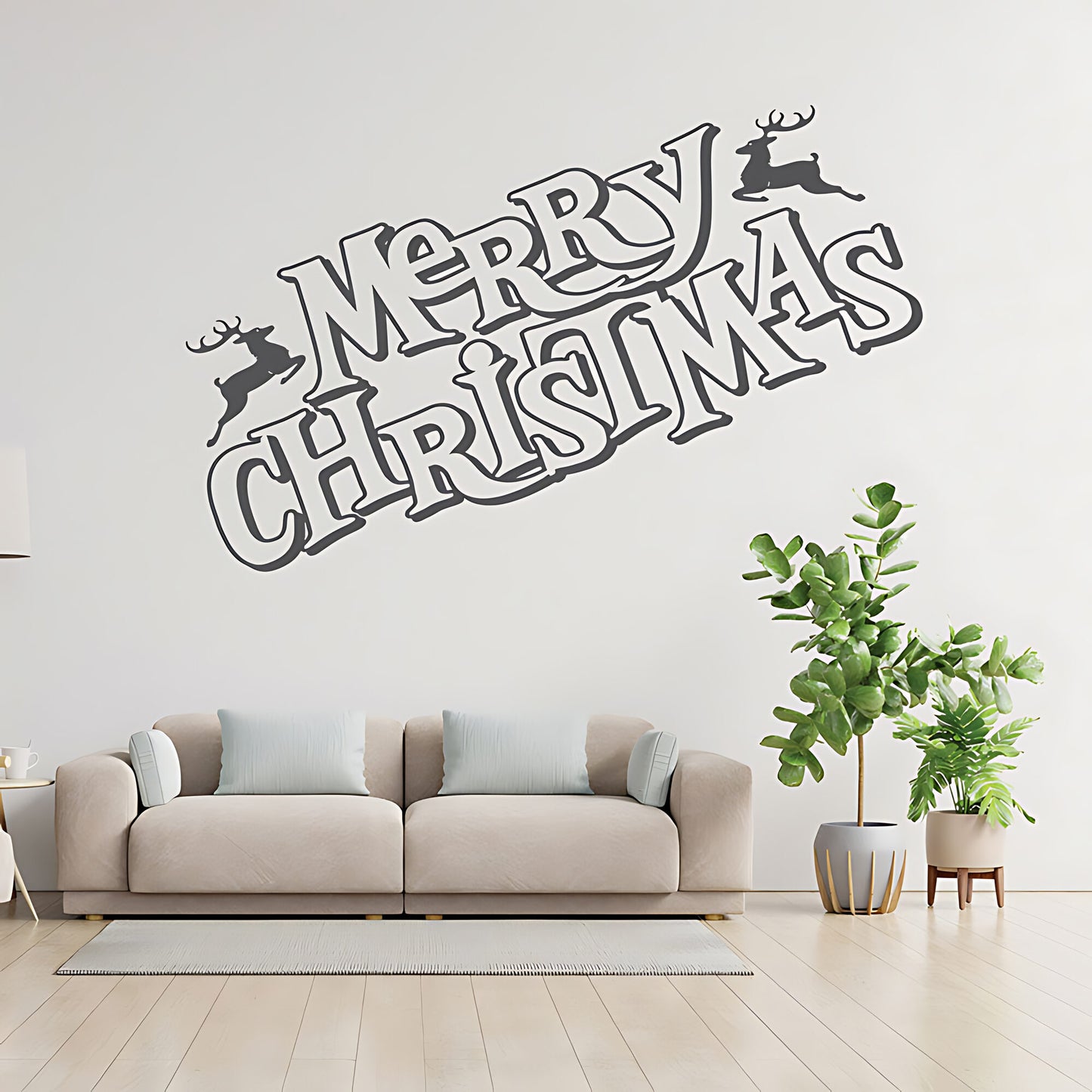 Merry Christmas Wall Quote Sticker for Shop Window - Festive Art