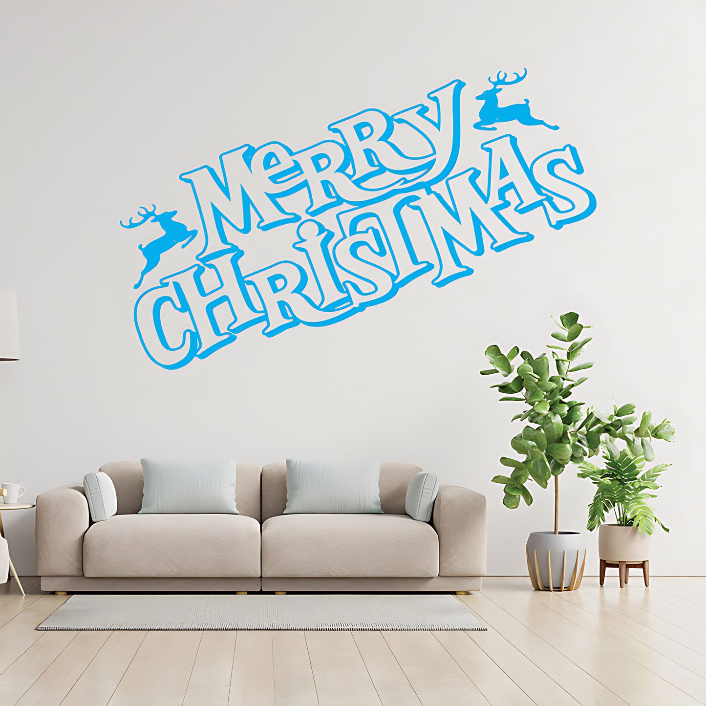 Merry Christmas Wall Quote Sticker for Shop Window - Festive Art