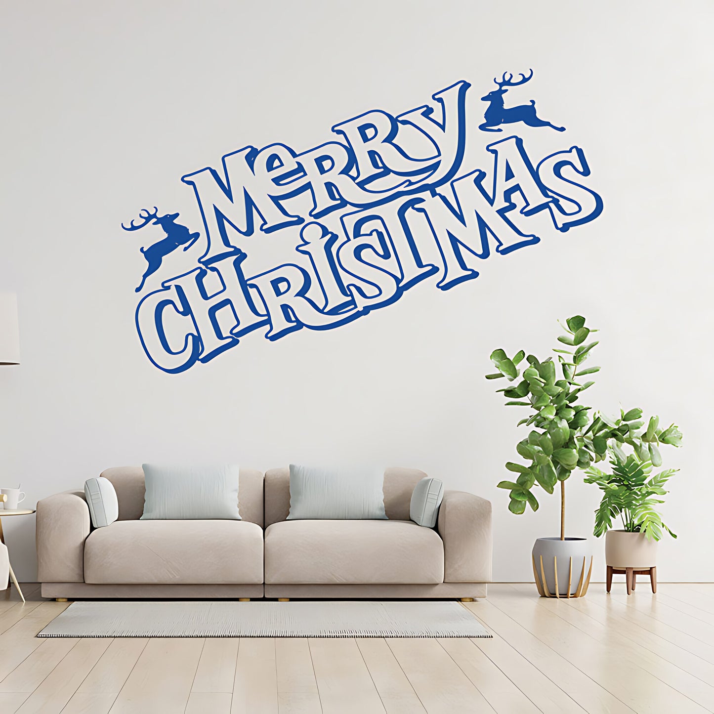 Merry Christmas Wall Quote Sticker for Shop Window - Festive Art