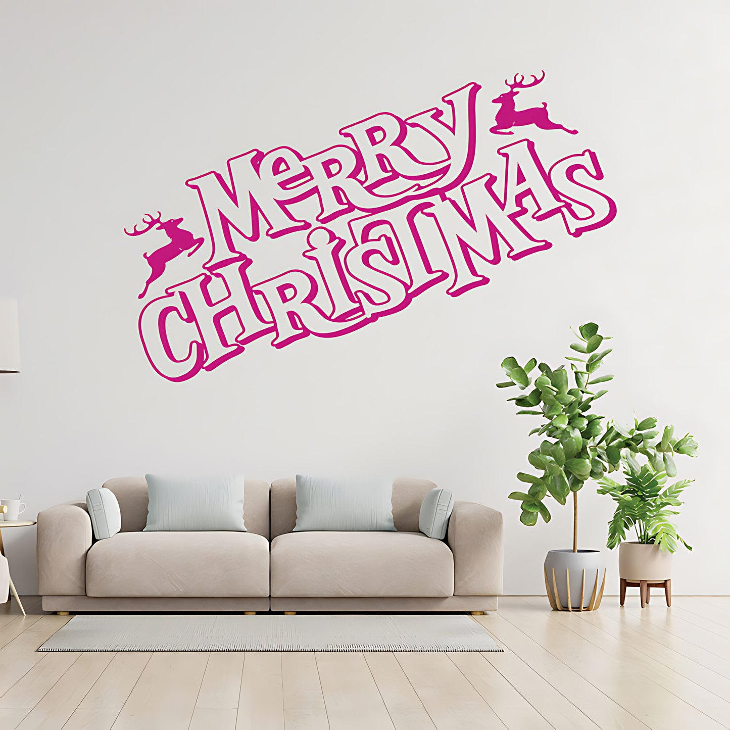 Merry Christmas Wall Quote Sticker for Shop Window - Festive Art
