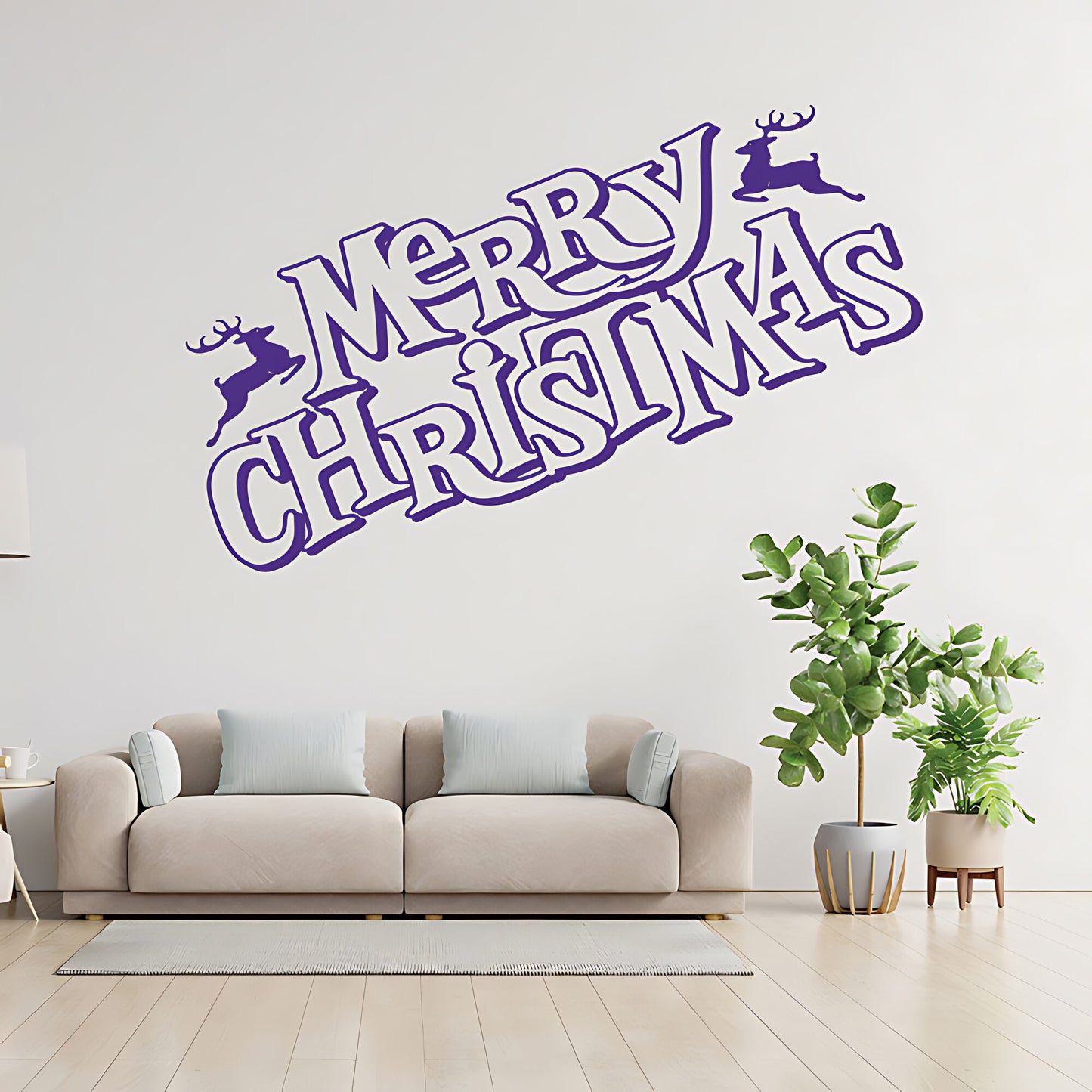 Merry Christmas Wall Quote Sticker for Shop Window - Festive Art