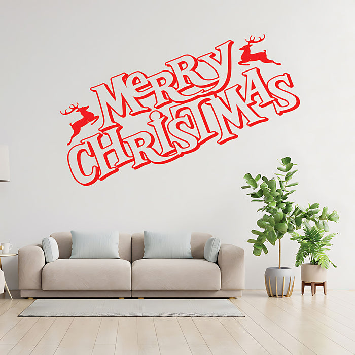 Merry Christmas Wall Quote Sticker for Shop Window - Festive Art
