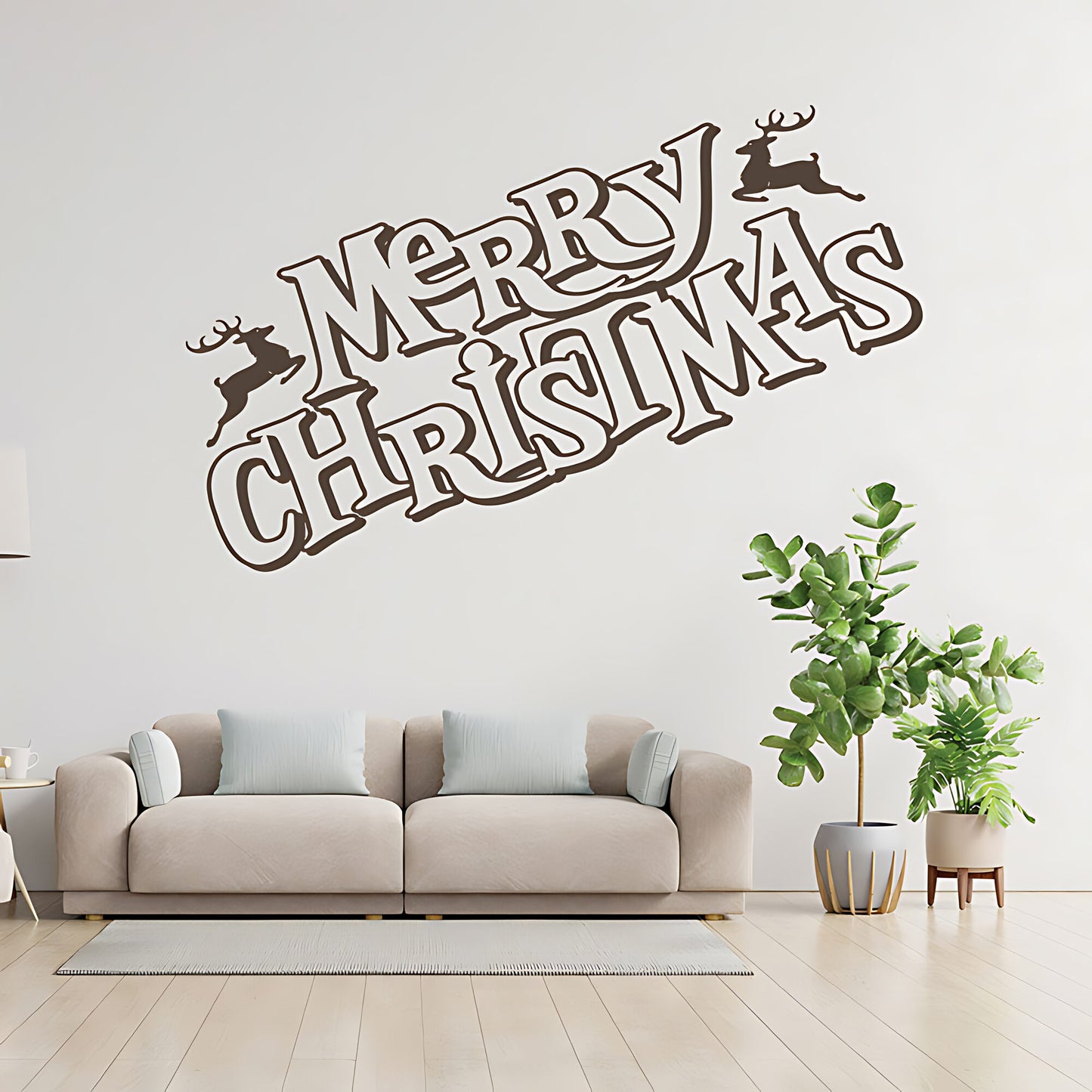 Merry Christmas Wall Quote Sticker for Shop Window - Festive Art
