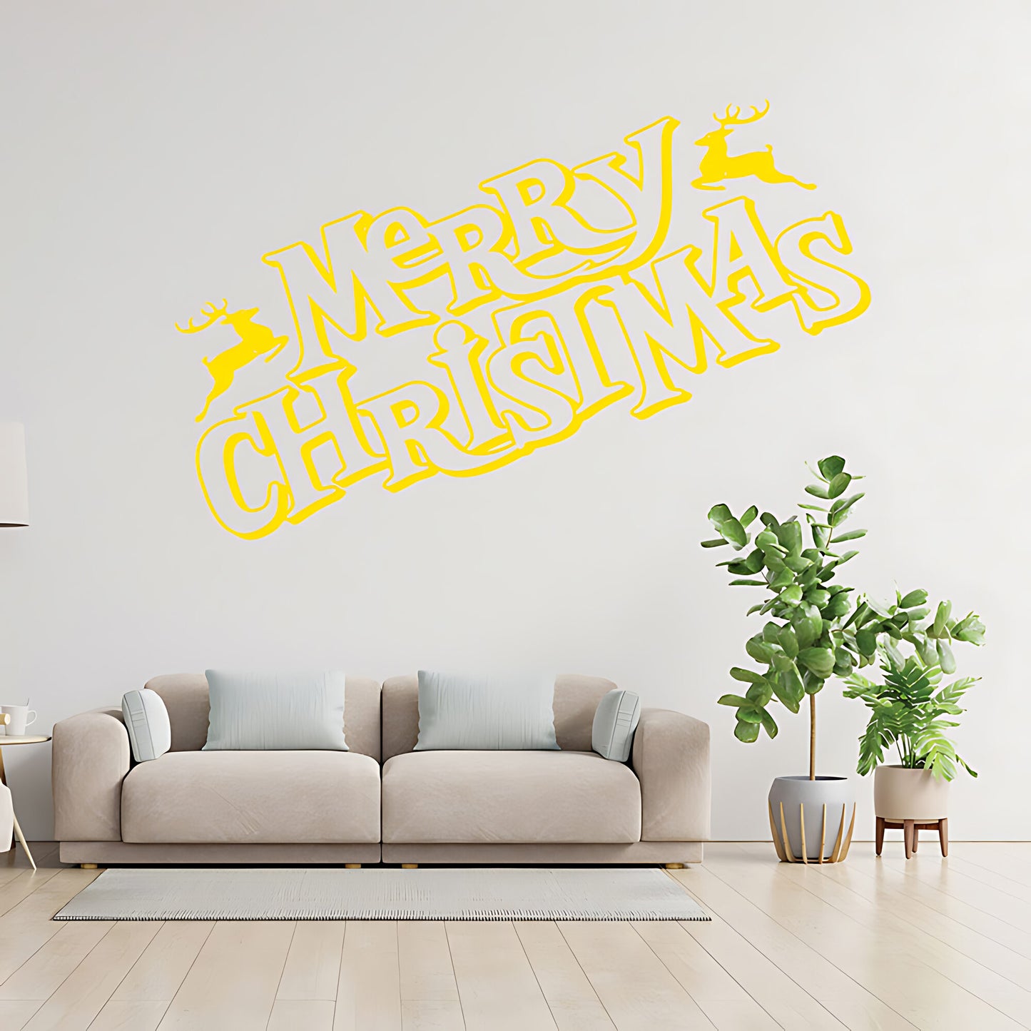 Merry Christmas Wall Quote Sticker for Shop Window - Festive Art