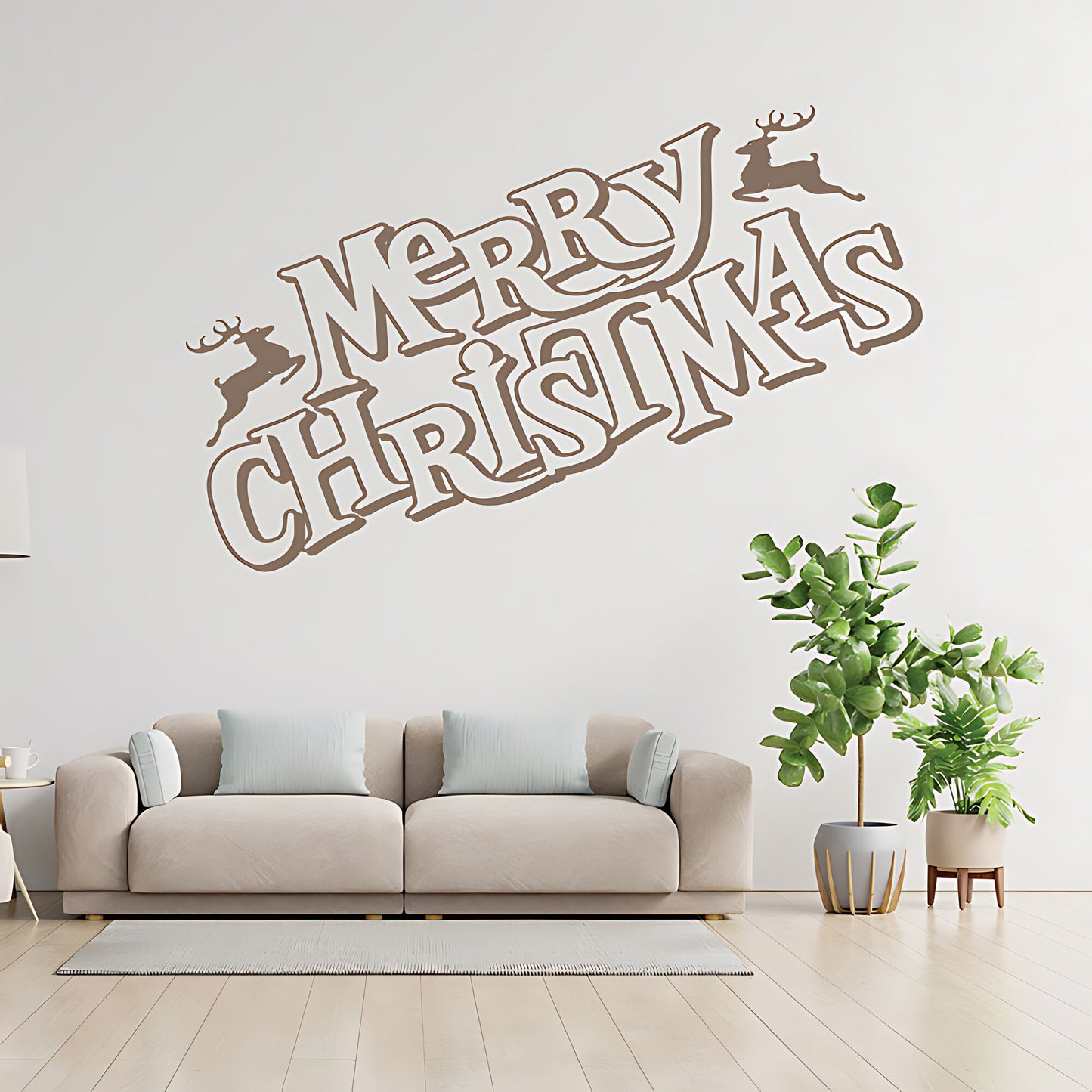 Merry Christmas Wall Quote Sticker for Shop Window - Festive Art