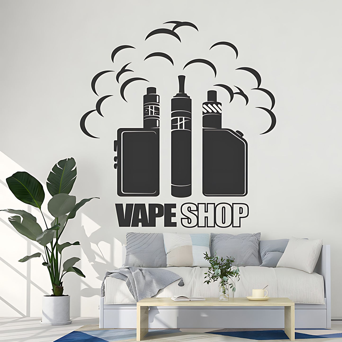 Bold Vaping Art Wall Sticker for Modern Vape Shops