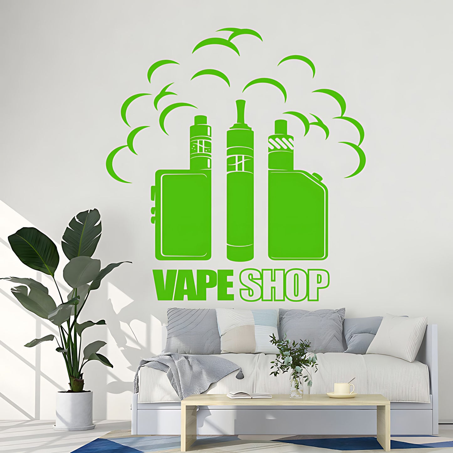 Bold Vaping Art Wall Sticker for Modern Vape Shops
