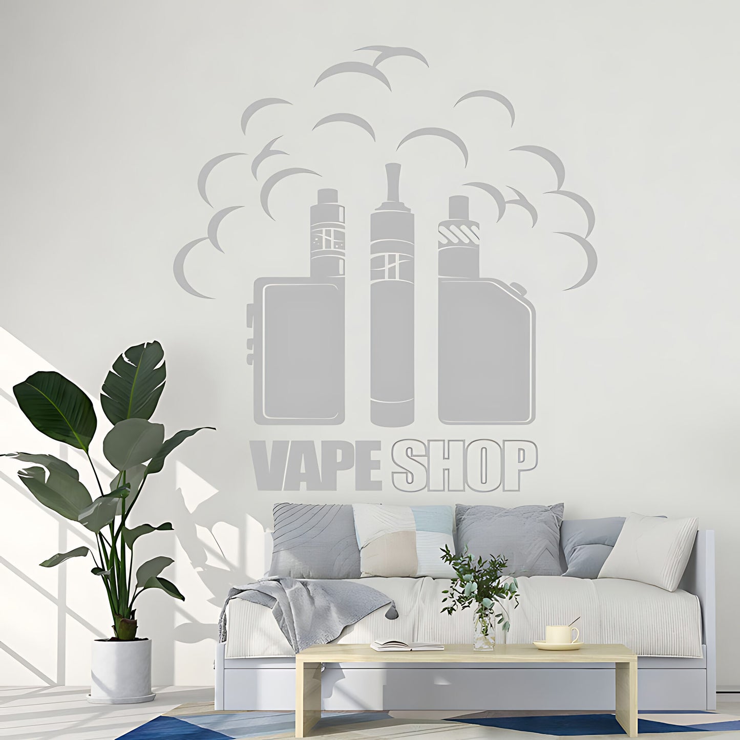 Bold Vaping Art Wall Sticker for Modern Vape Shops