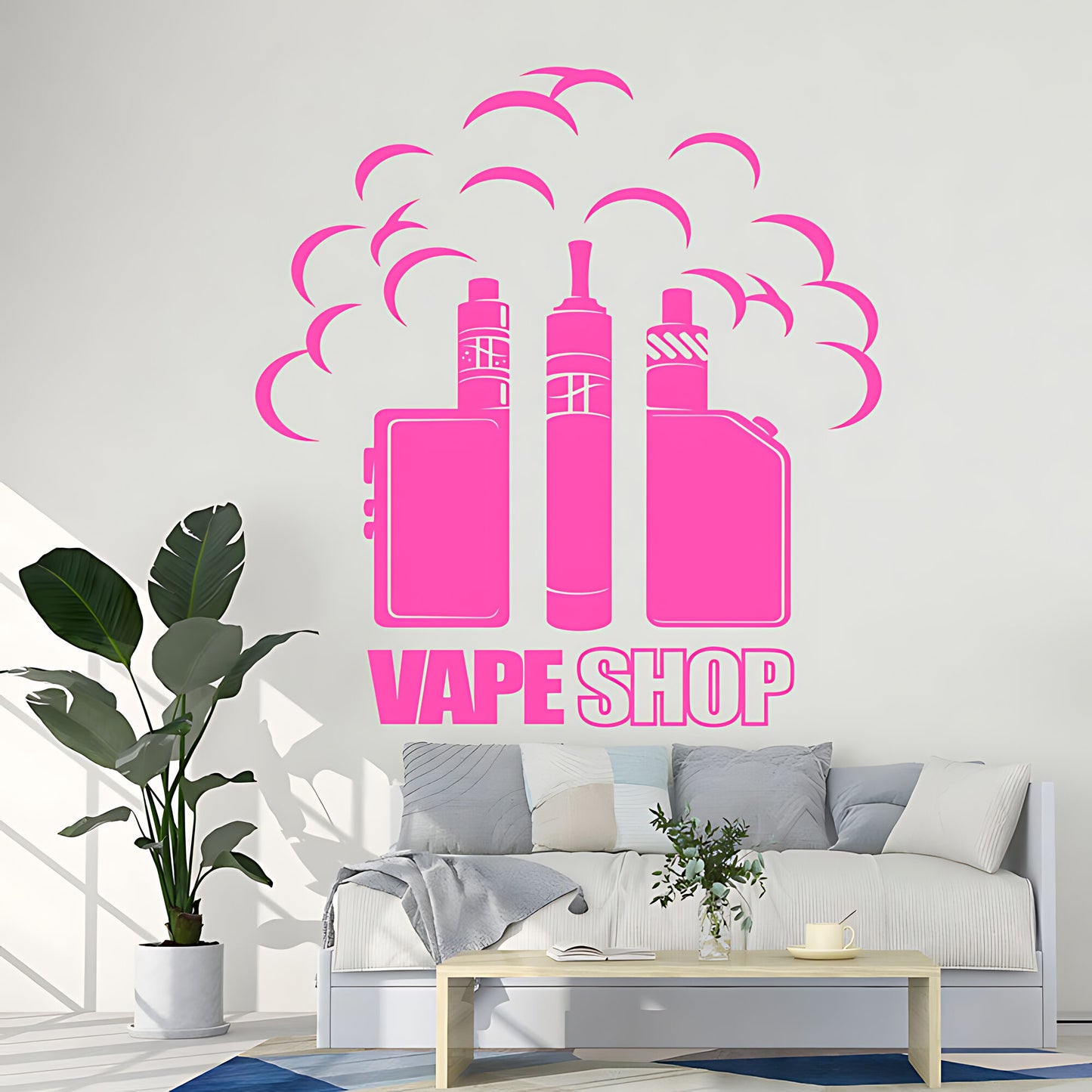 Bold Vaping Art Wall Sticker for Modern Vape Shops