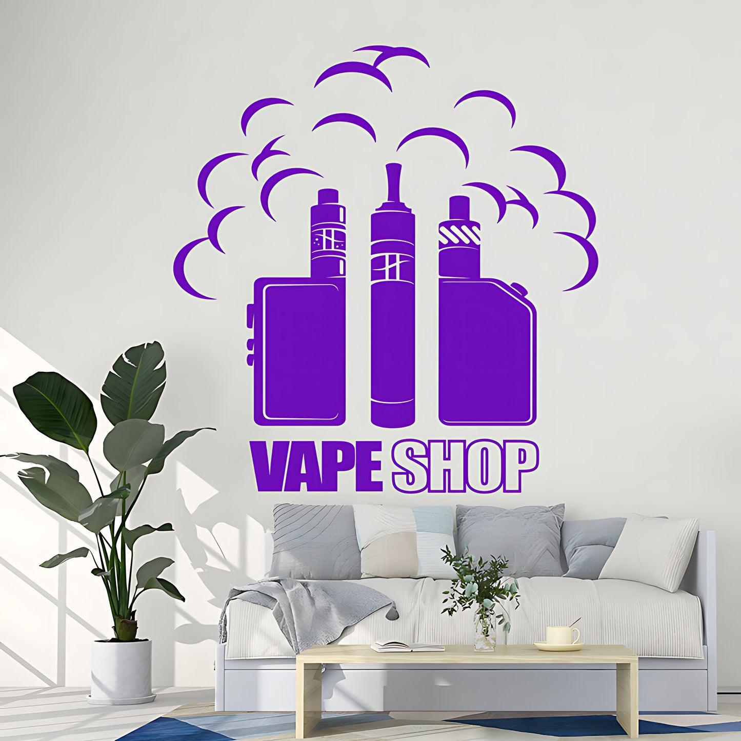 Bold Vaping Art Wall Sticker for Modern Vape Shops