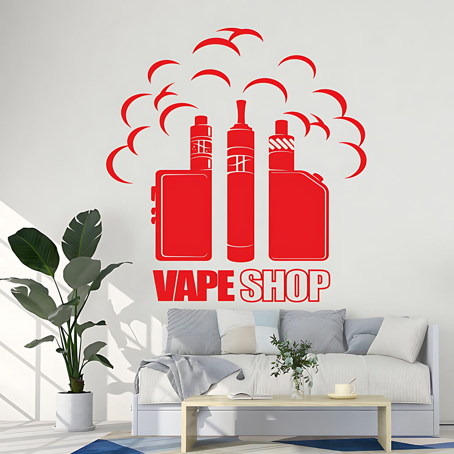 Bold Vaping Art Wall Sticker for Modern Vape Shops