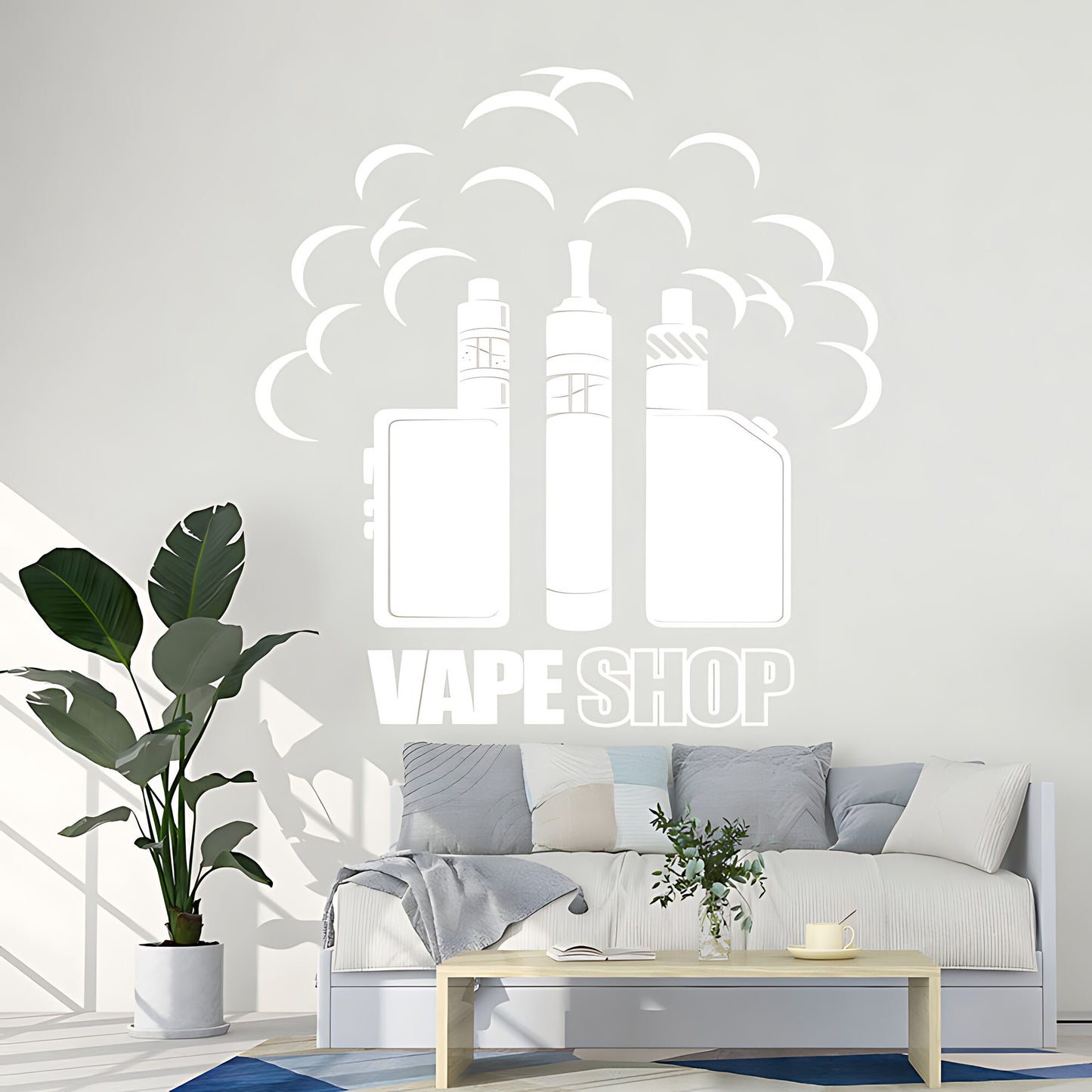 Bold Vaping Art Wall Sticker for Modern Vape Shops