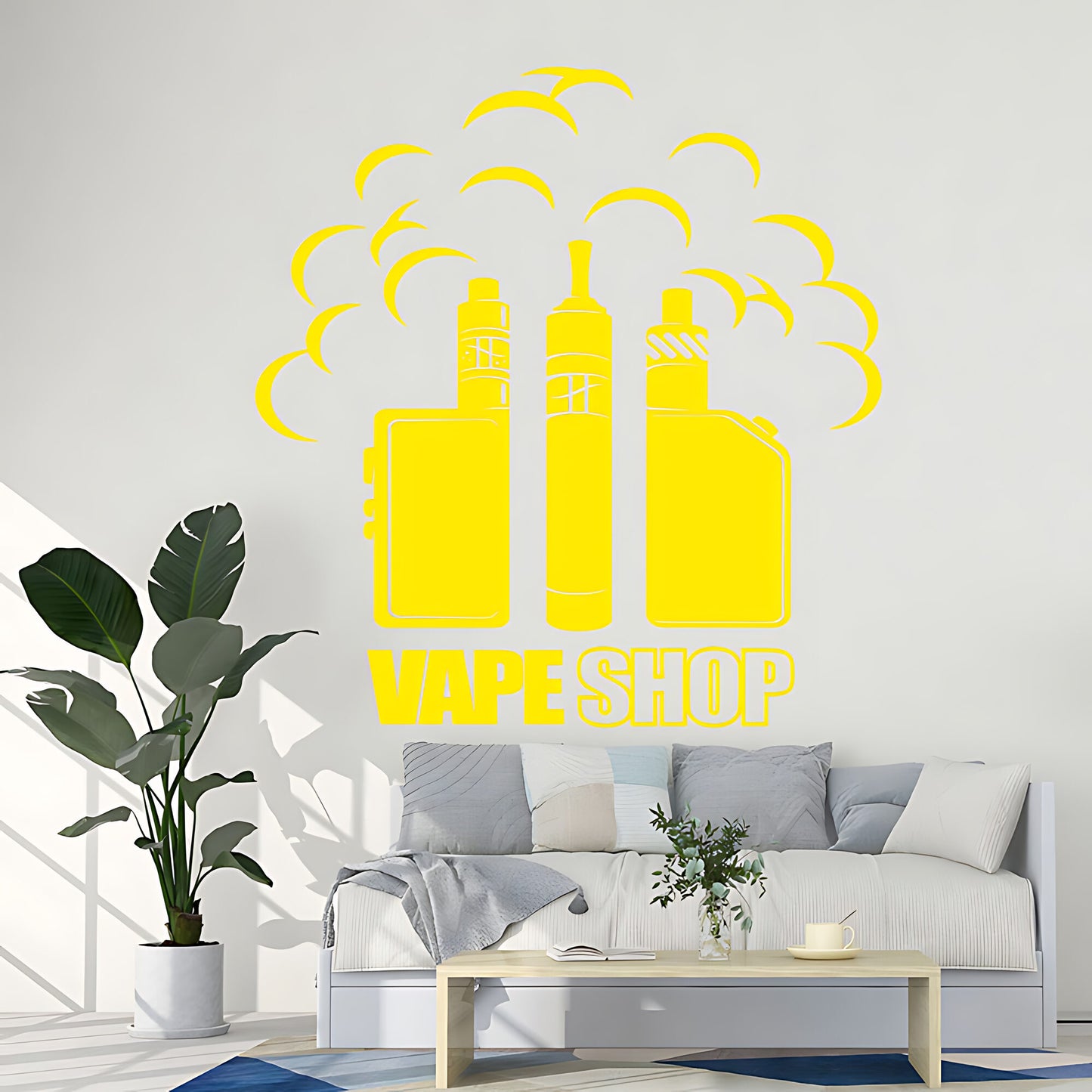 Bold Vaping Art Wall Sticker for Modern Vape Shops