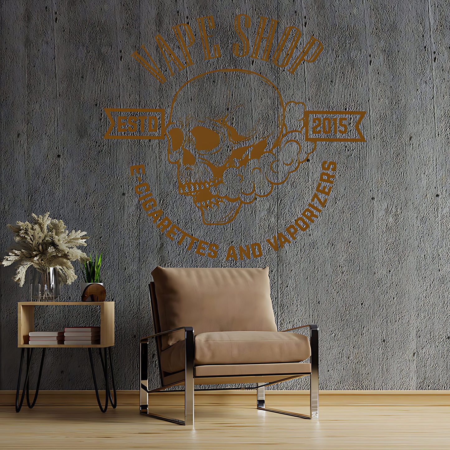 Contemporary Vaping Graphics Wall Decal for Shop Display