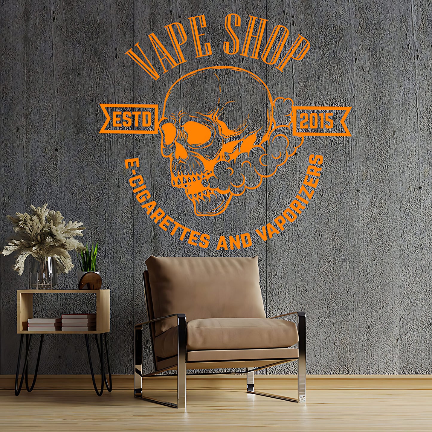 Contemporary Vaping Graphics Wall Decal for Shop Display