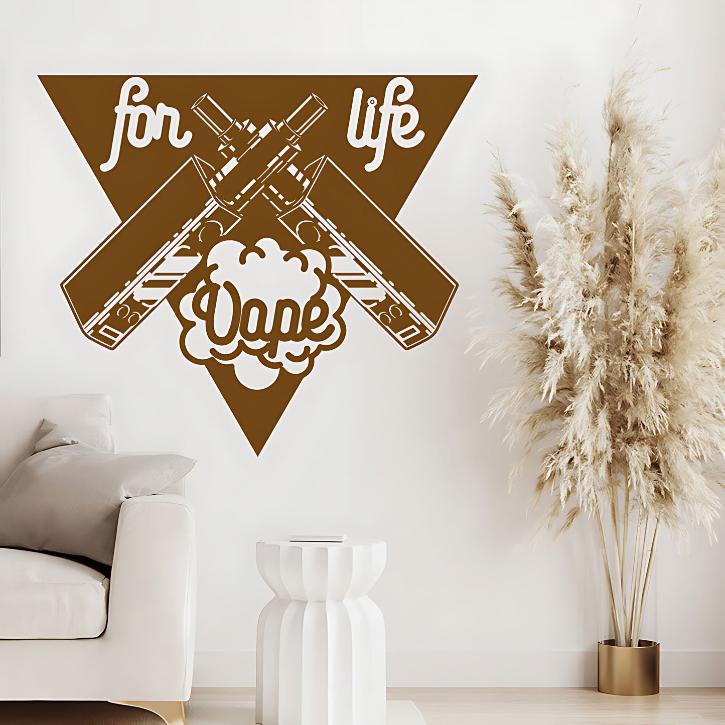 Stylish Vape Shop Wall Sticker with Vaping Art