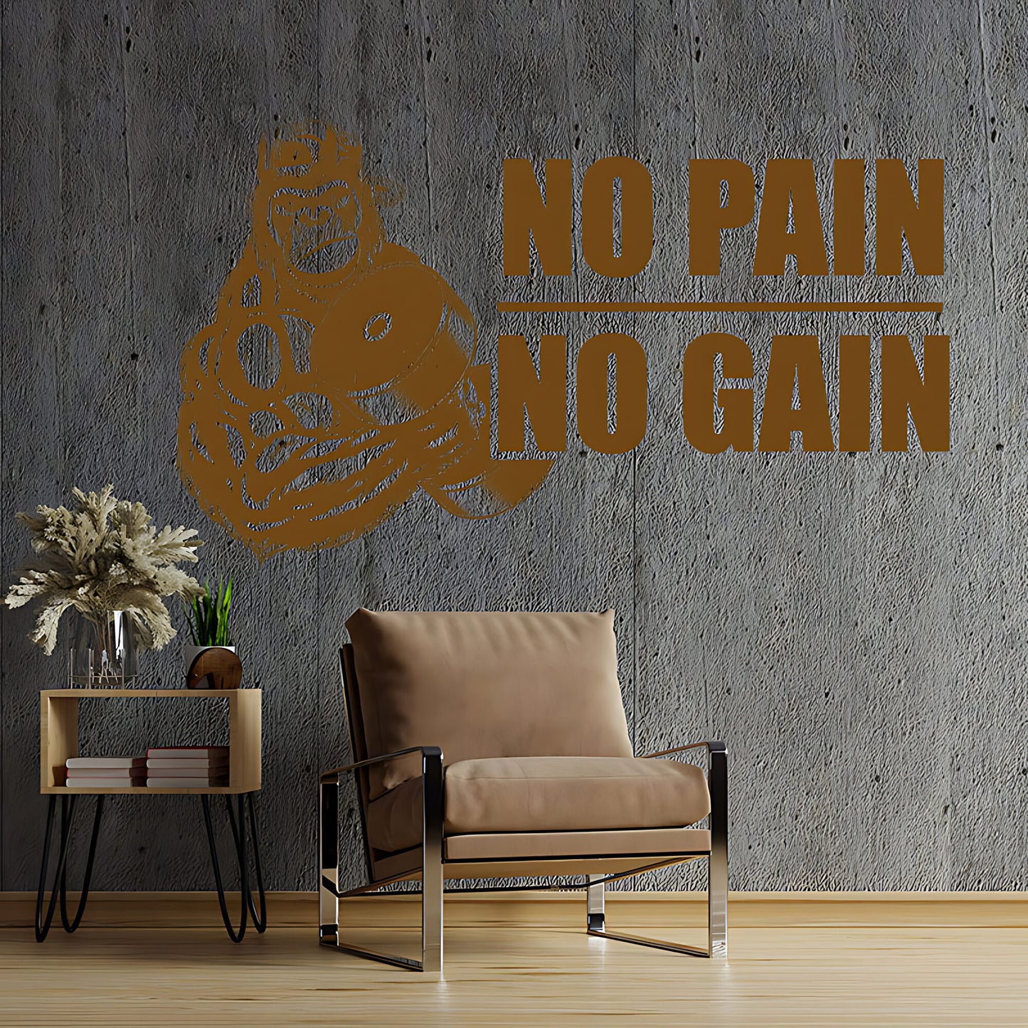 Gym Wall Sticker Art No Pain No Gain Motivational Fitness Workout