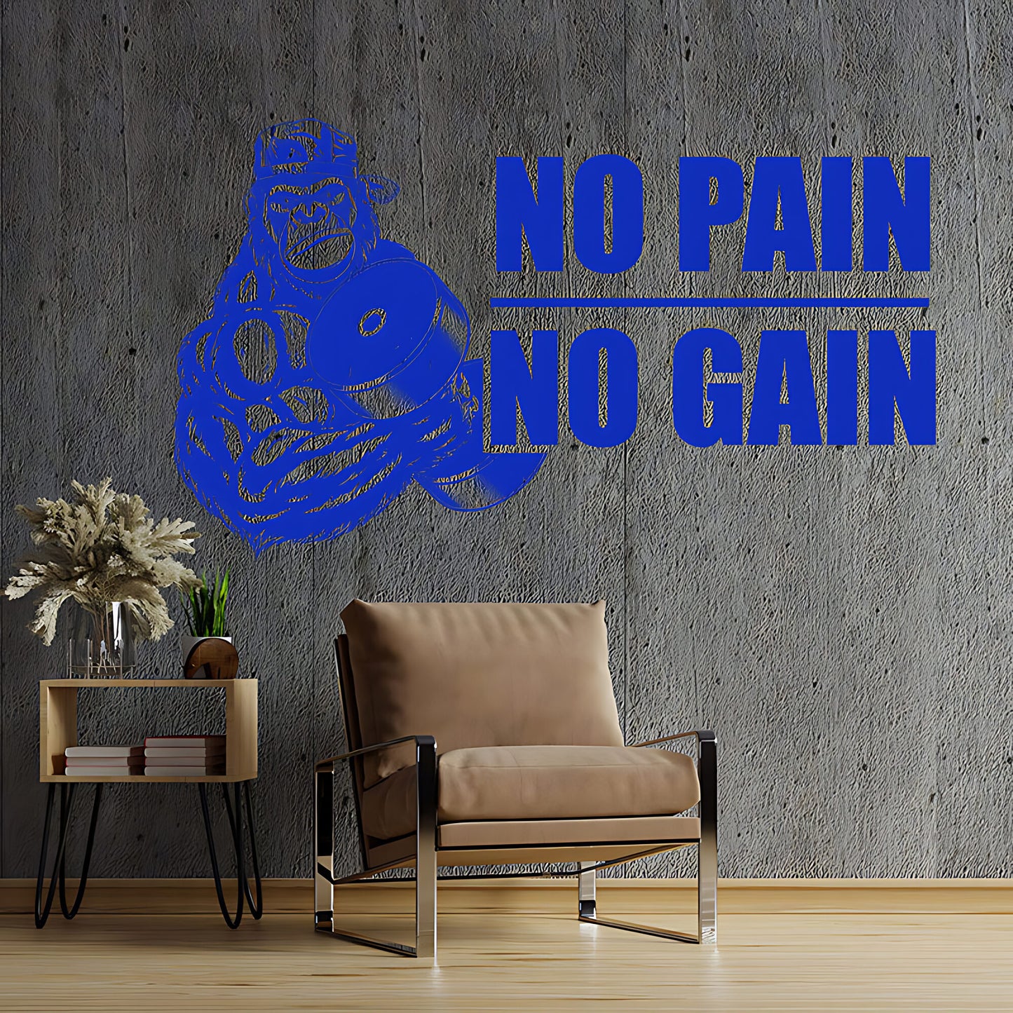 Gym Wall Sticker Art No Pain No Gain Motivational Fitness Workout