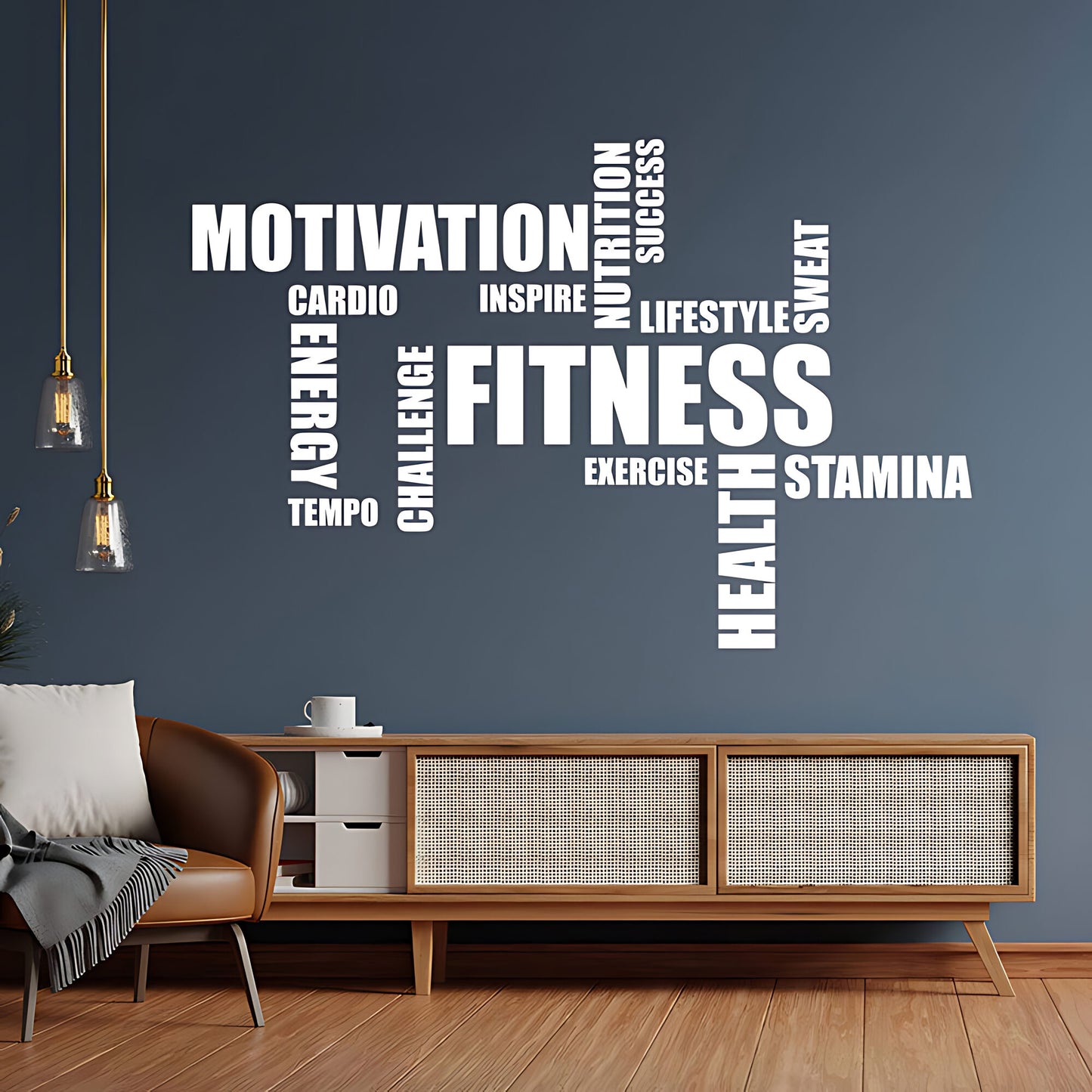 Gym Word Cloud Wall Sticker - Fitness Vinyl Decal