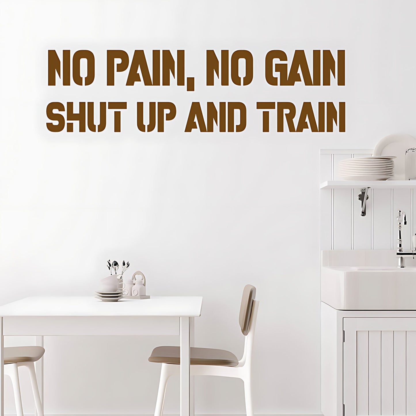 No Pain No Gain Gym Wall Art Sticker Motivational Fitness Decal Weight