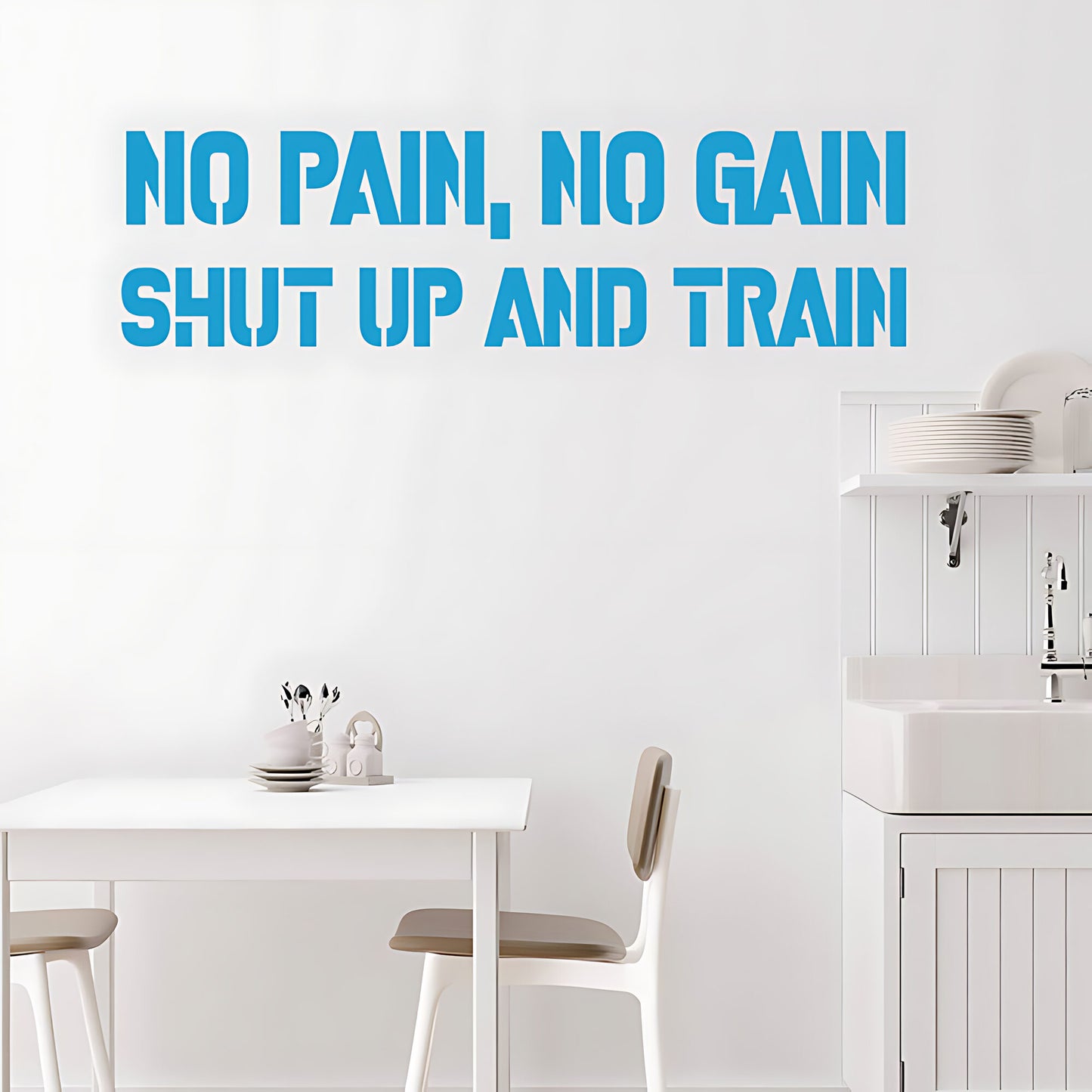 No Pain No Gain Gym Wall Art Sticker Motivational Fitness Decal Weight
