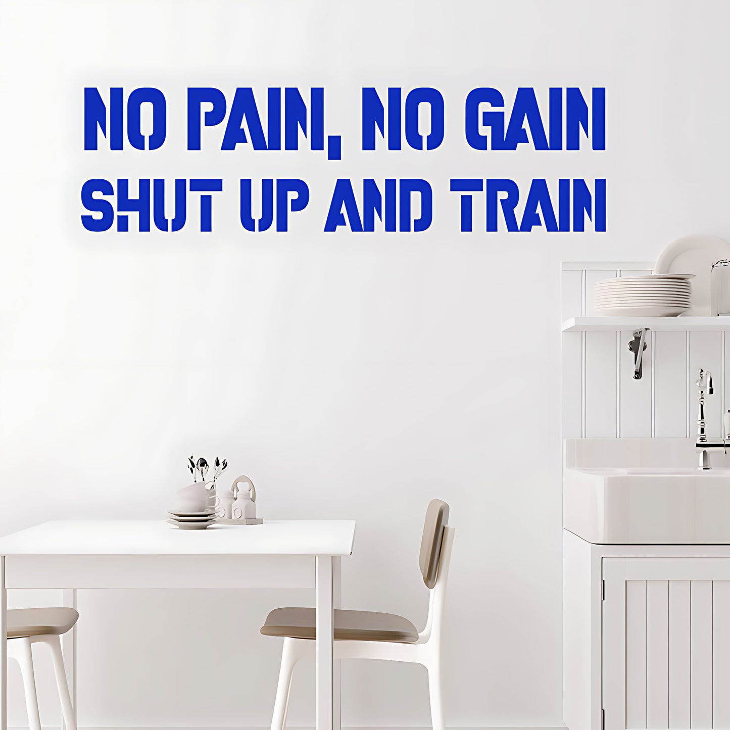 No Pain No Gain Gym Wall Art Sticker Motivational Fitness Decal Weight