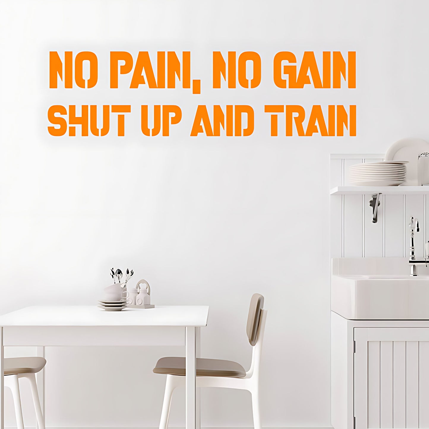 No Pain No Gain Gym Wall Art Sticker Motivational Fitness Decal Weight