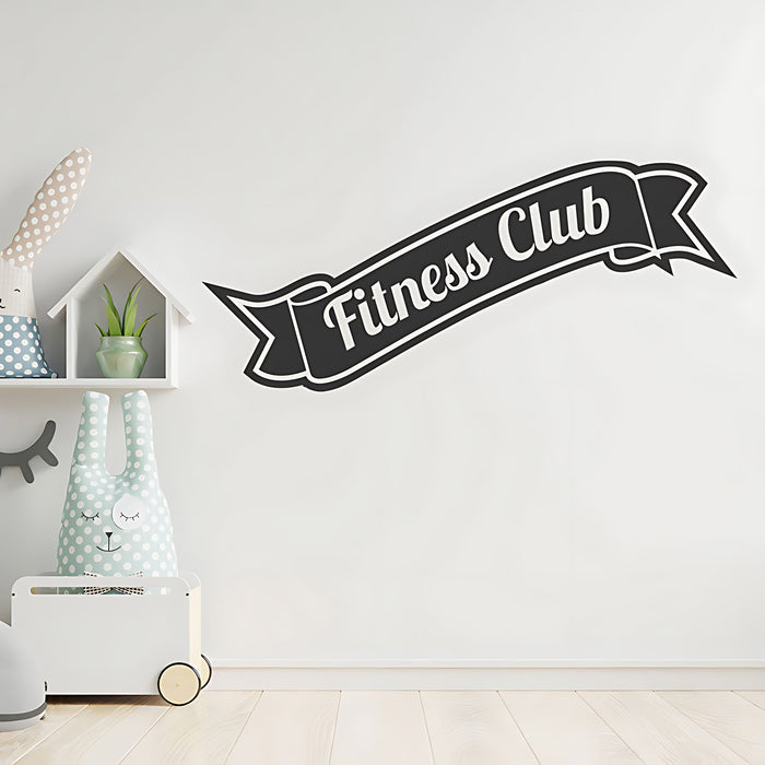 Fitness Club Wall Sticker ‚Äì Retro Banner Gym Exercise Vinyl Decal