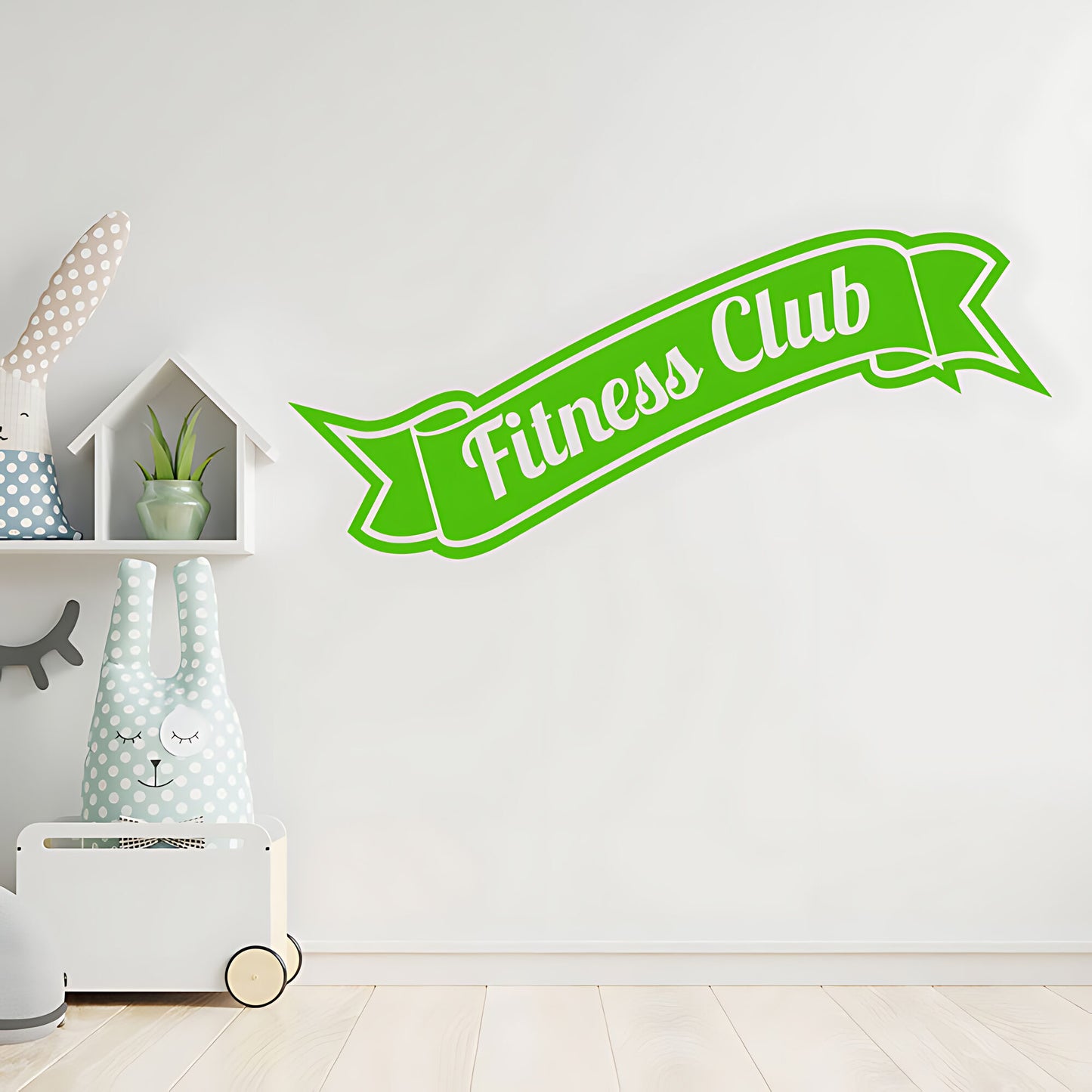 Fitness Club Wall Sticker – Retro Banner Gym Exercise Vinyl Decal
