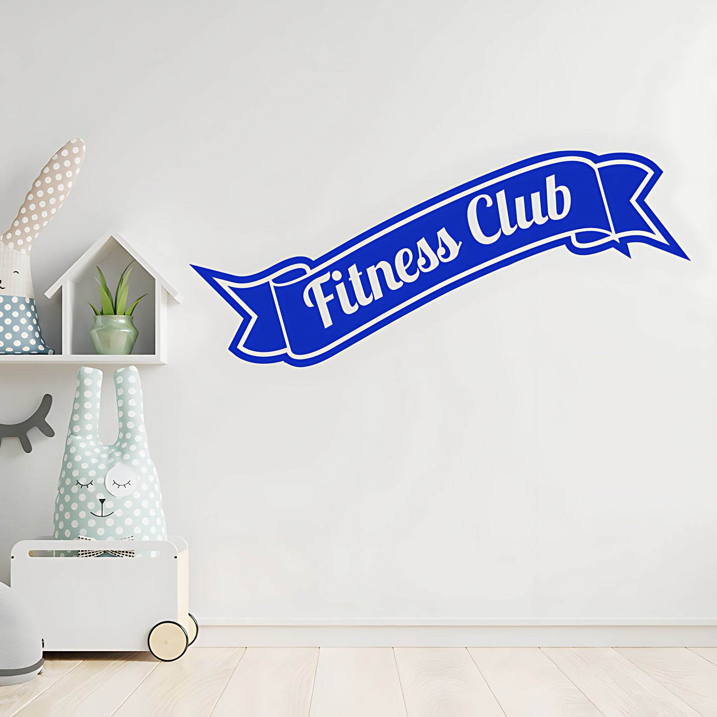 Fitness Club Wall Sticker – Retro Banner Gym Exercise Vinyl Decal