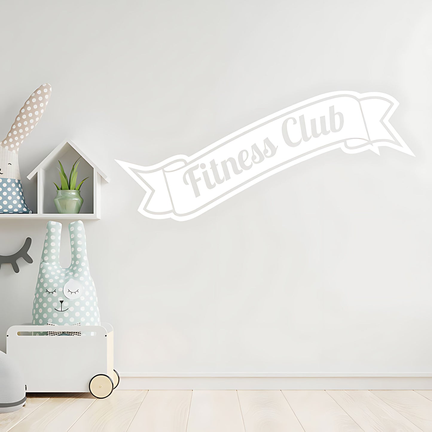 Fitness Club Wall Sticker – Retro Banner Gym Exercise Vinyl Decal