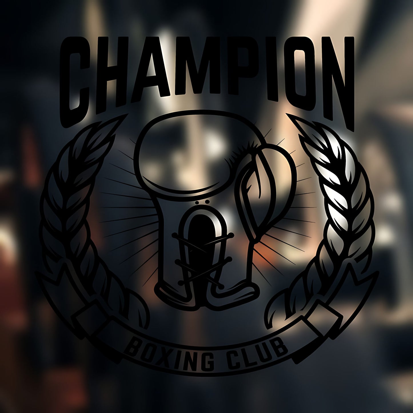 Champion Boxing Club Wall Sticker – Circular Badge Gym Vinyl Decal