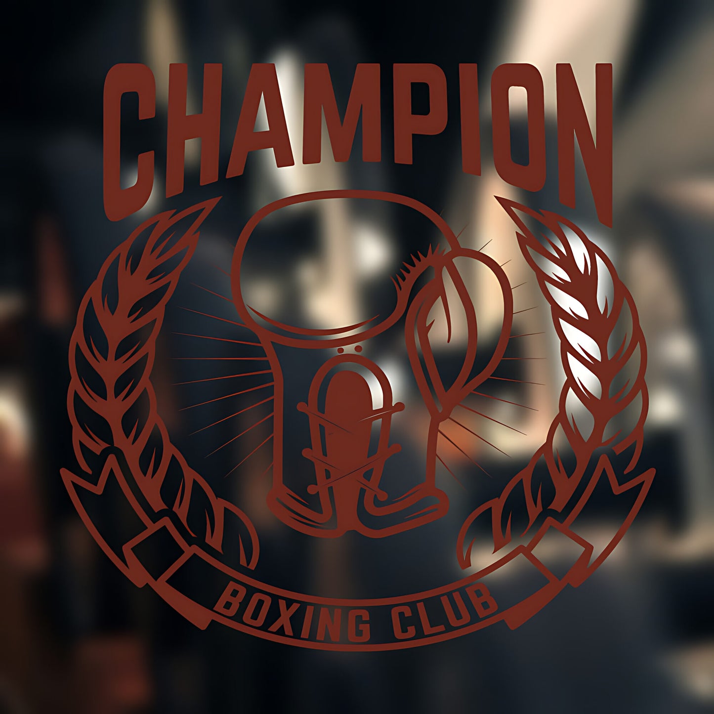 Champion Boxing Club Wall Sticker – Circular Badge Gym Vinyl Decal