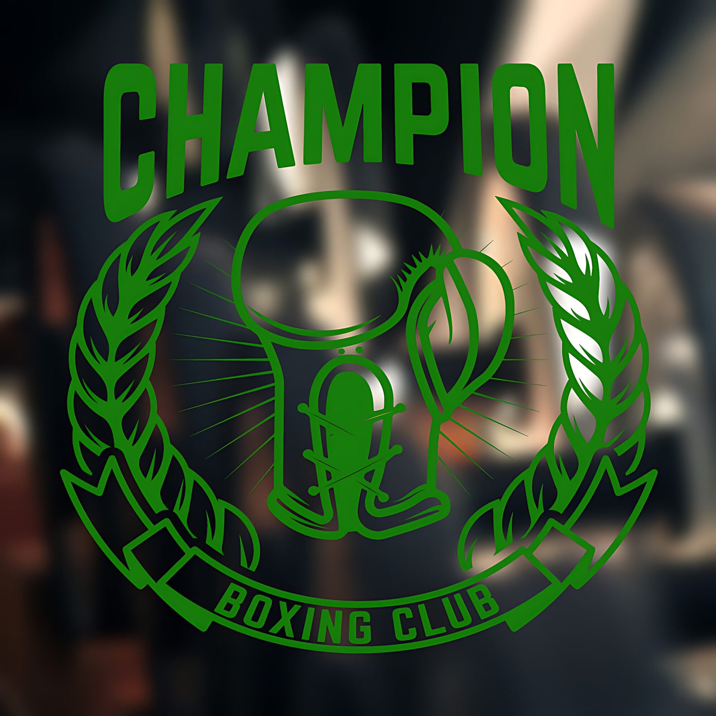 Champion Boxing Club Wall Sticker – Circular Badge Gym Vinyl Decal