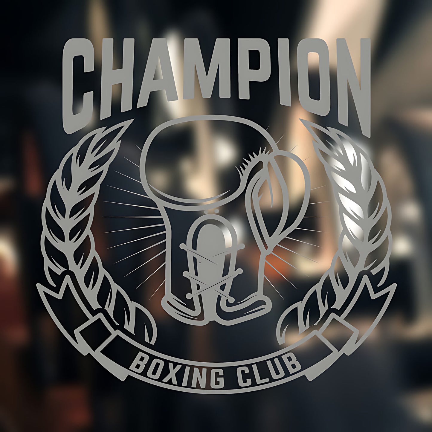 Champion Boxing Club Wall Sticker – Circular Badge Gym Vinyl Decal
