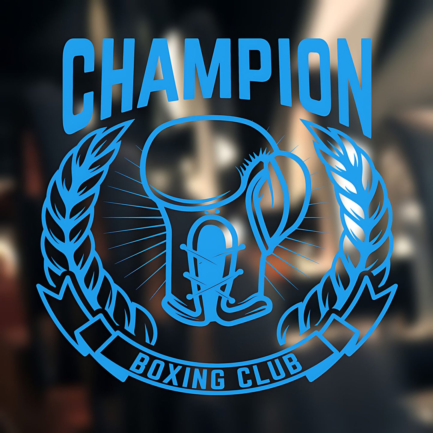Champion Boxing Club Wall Sticker – Circular Badge Gym Vinyl Decal