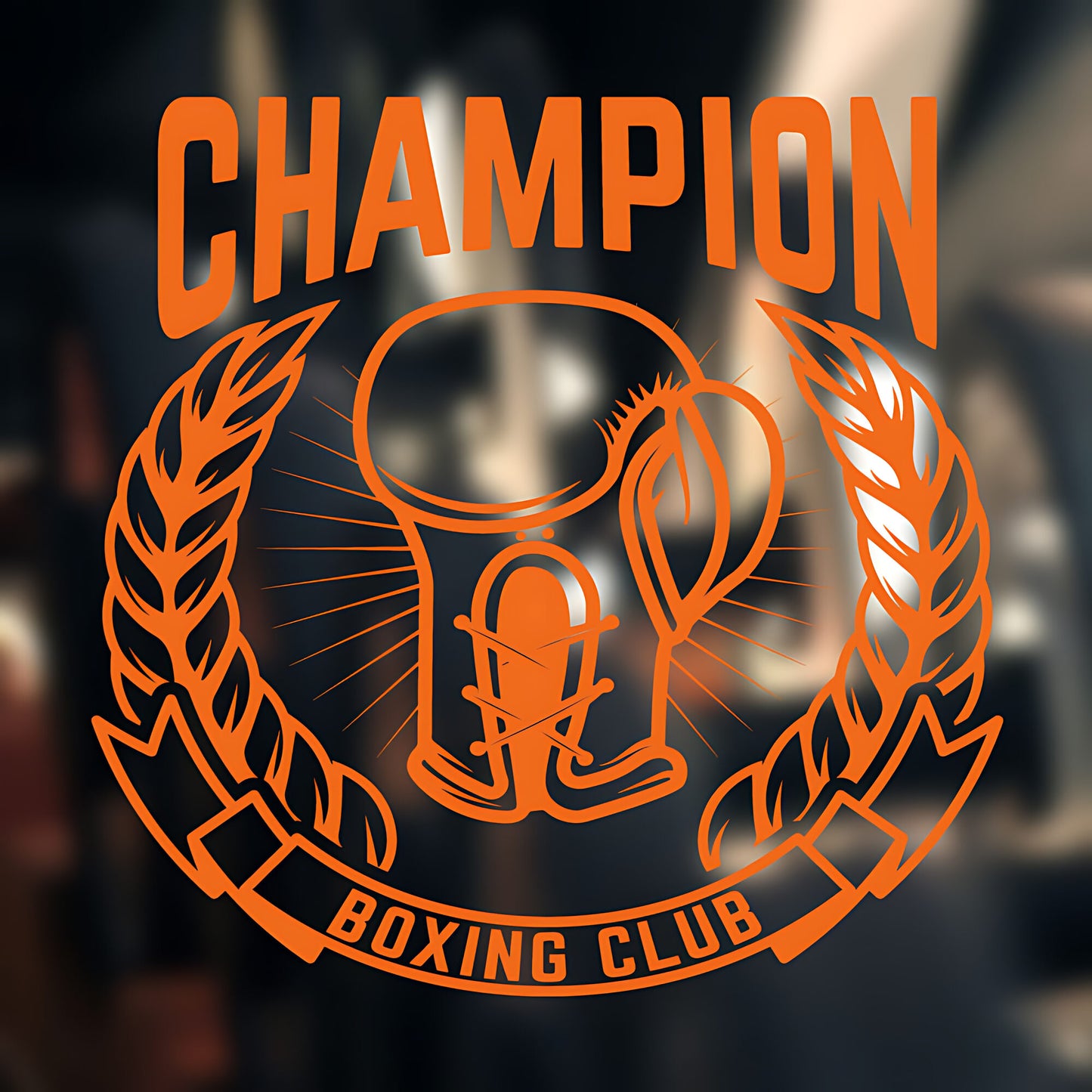 Champion Boxing Club Wall Sticker – Circular Badge Gym Vinyl Decal
