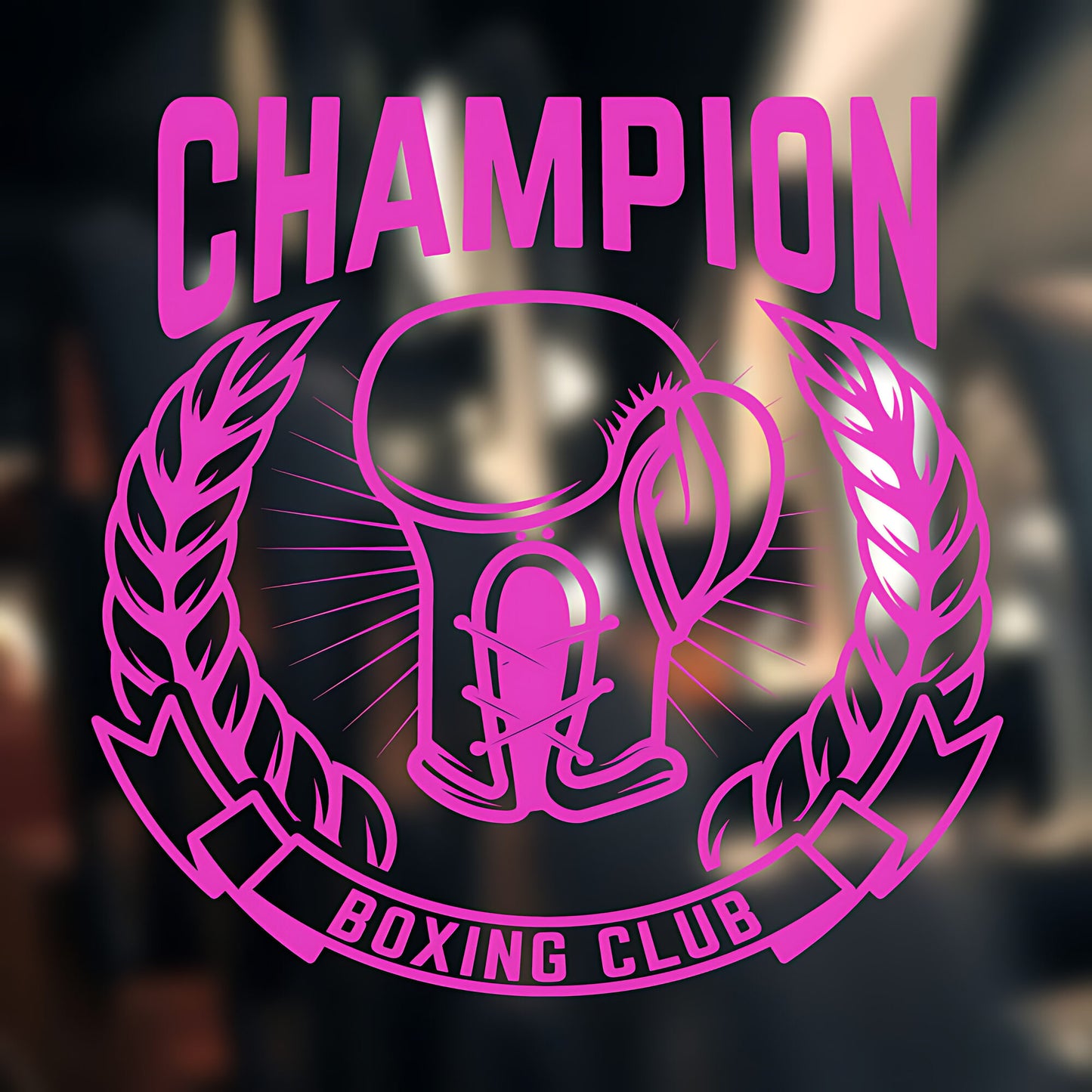 Champion Boxing Club Wall Sticker – Circular Badge Gym Vinyl Decal