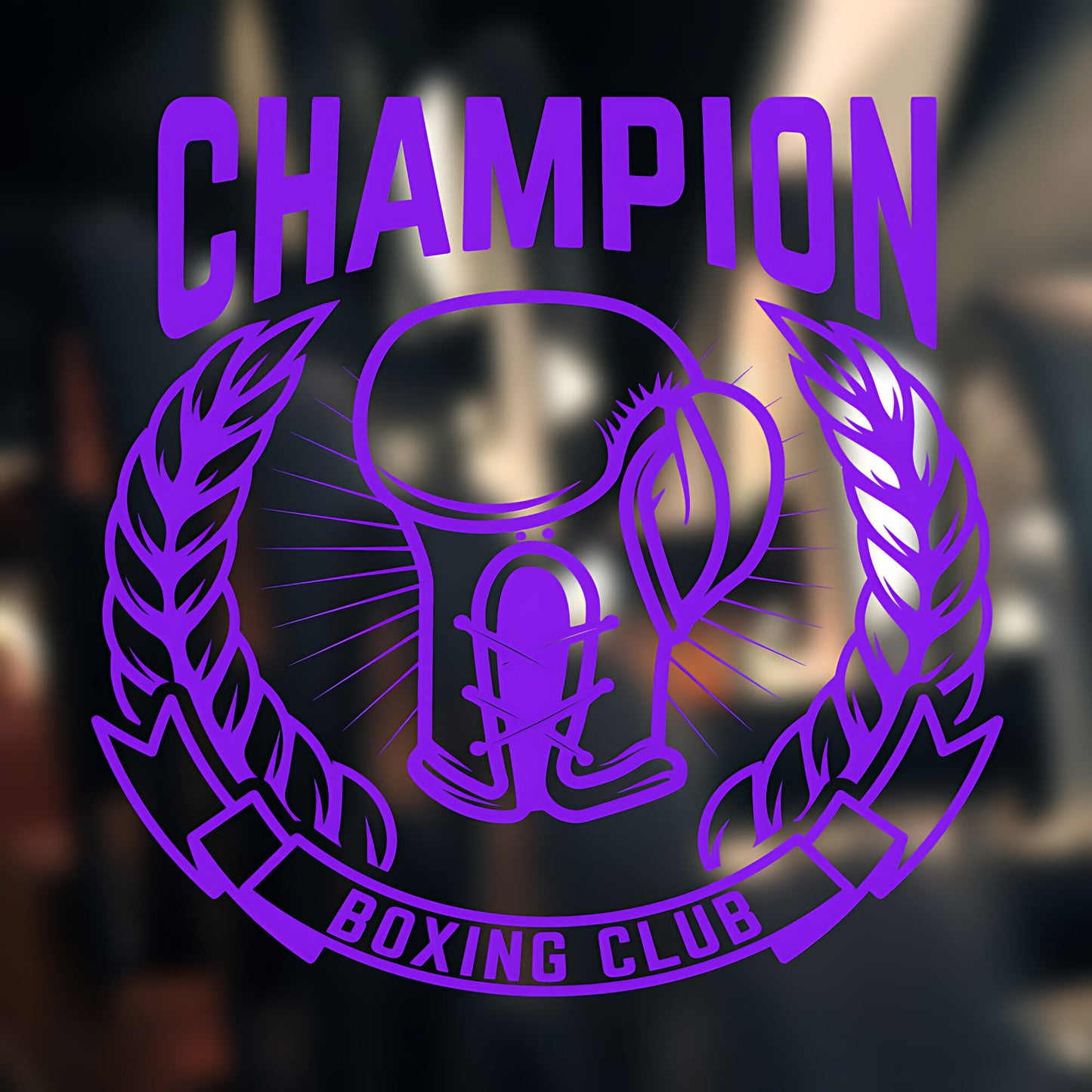Champion Boxing Club Wall Sticker – Circular Badge Gym Vinyl Decal